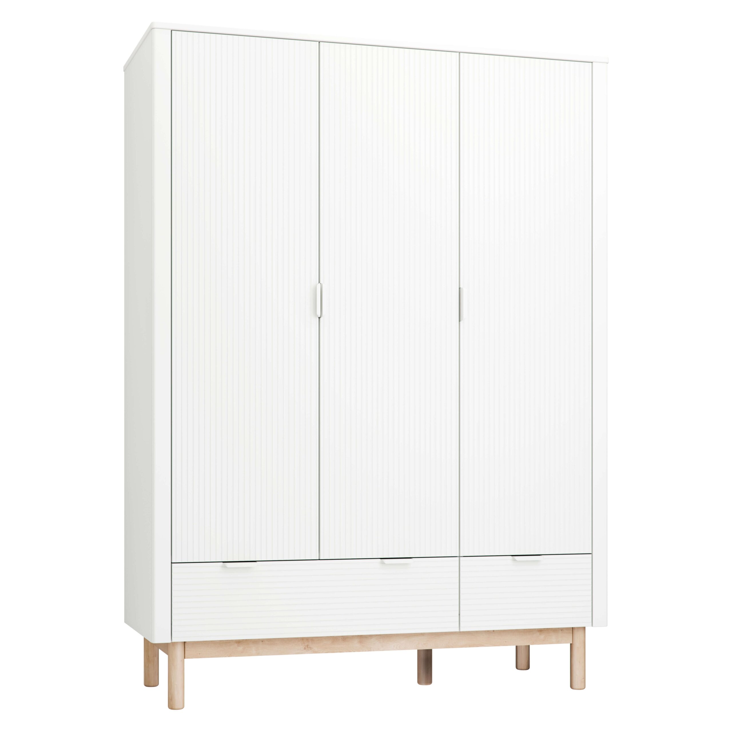 white-Miloo_3door-wardrobe_white_1-scaled Τρίφυλλη ντουλάπα Miloo Λευκή - Image 1