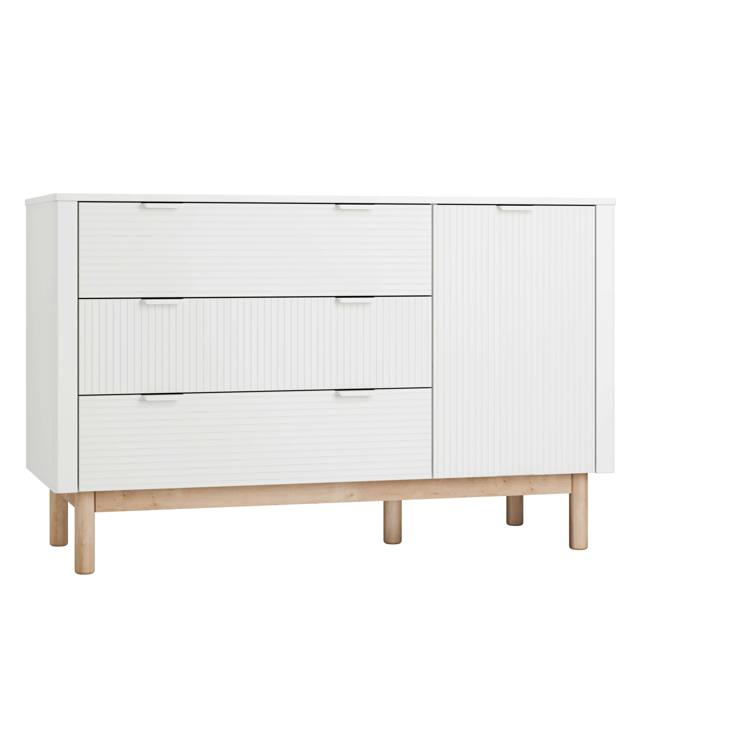 white-Miloo_3drawer1door_chest_white_1-scaled Βρεφική συρταριέρα Miloo XL Λευκή - Image 1