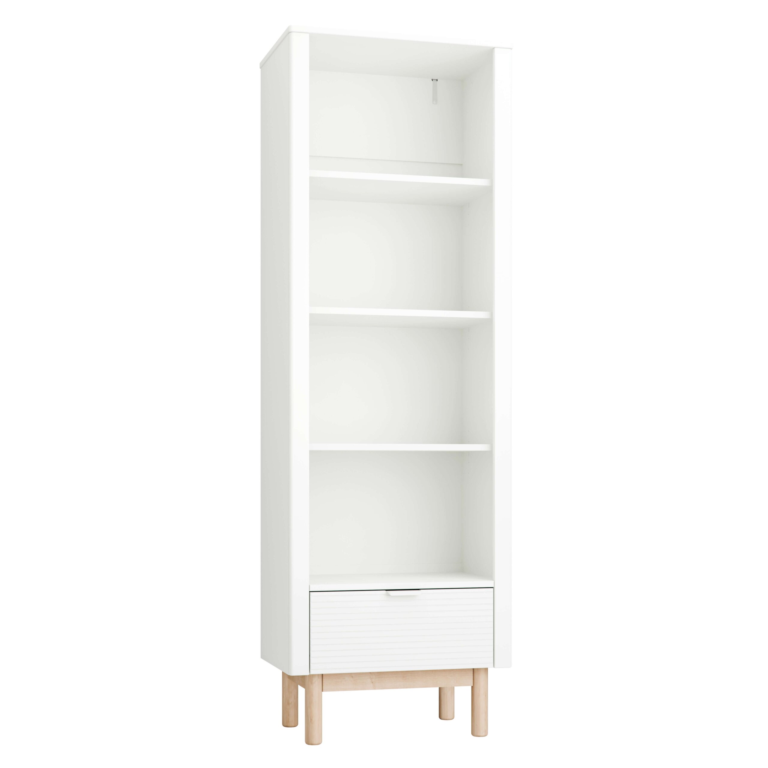 white-Miloo_bookcase_high_white_1-scaled (1) Miloo Βιβλιοθήκη Ψηλή Λευκή - Image 1