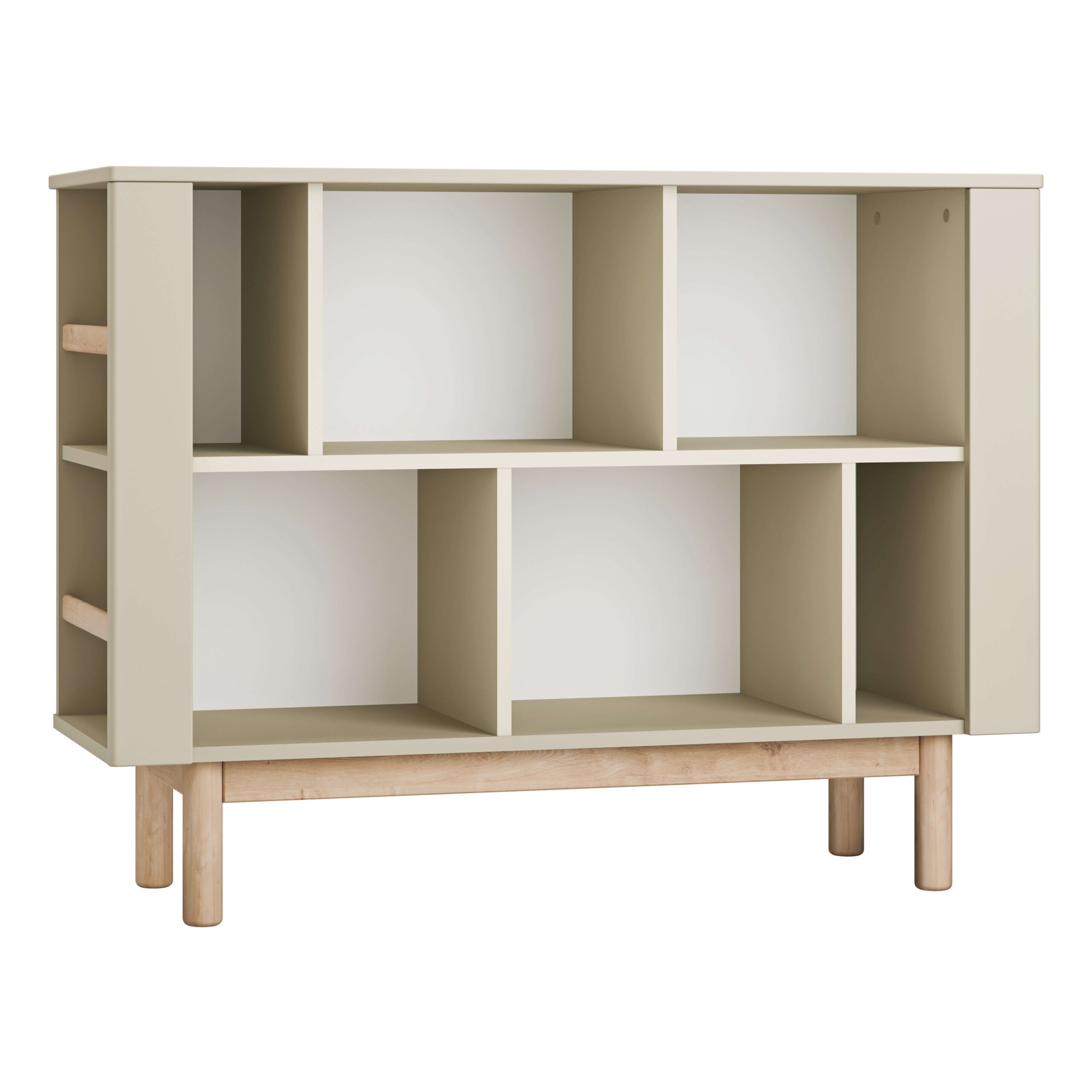 white-Miloo_bookcase_low_champagne_1-scaled Miloo Βιβλιοθήκη Xαμηλή Σαμπανιζέ - Image 1