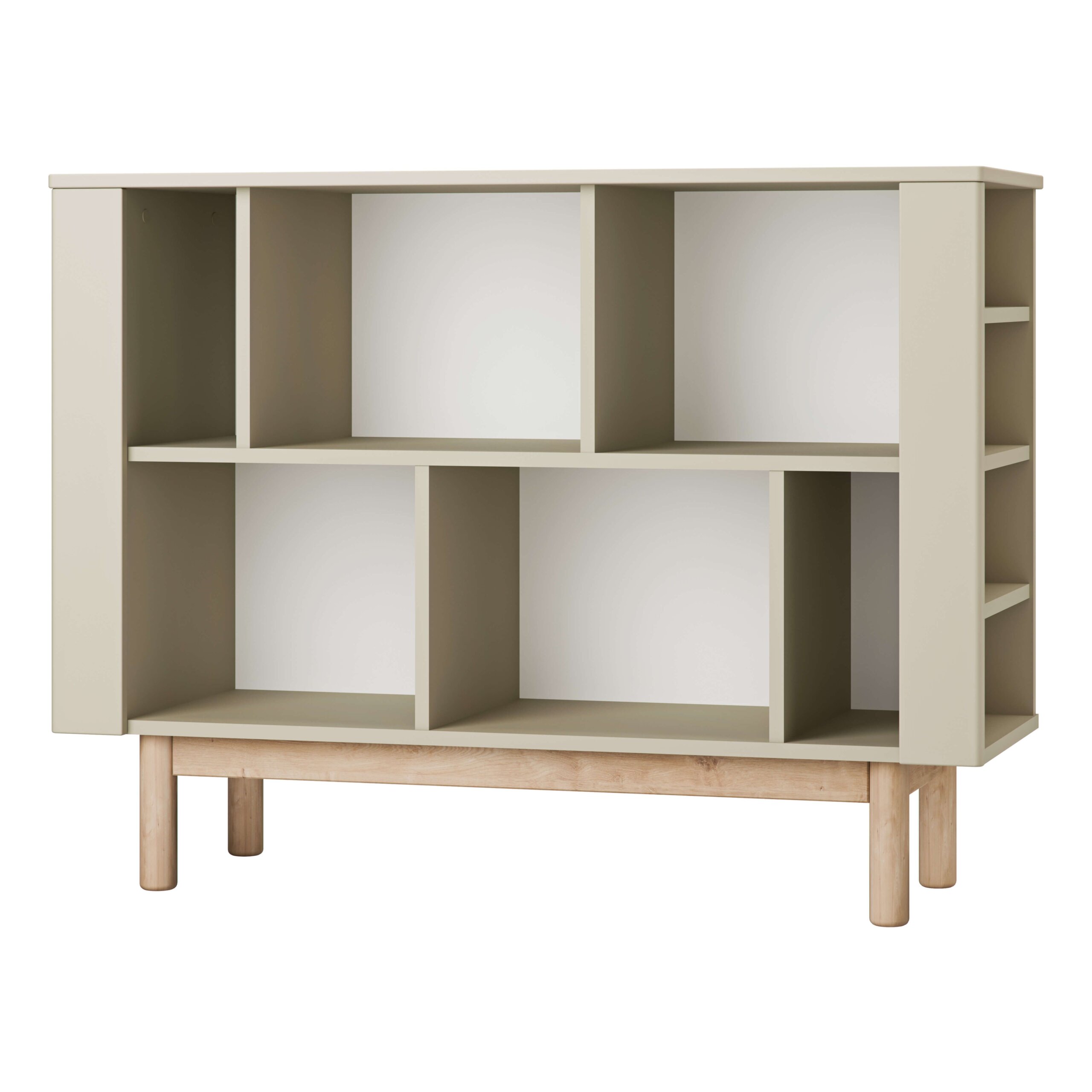 white-Miloo_bookcase_low_champagne_2-scaled Miloo Βιβλιοθήκη Xαμηλή Σαμπανιζέ - Image 2