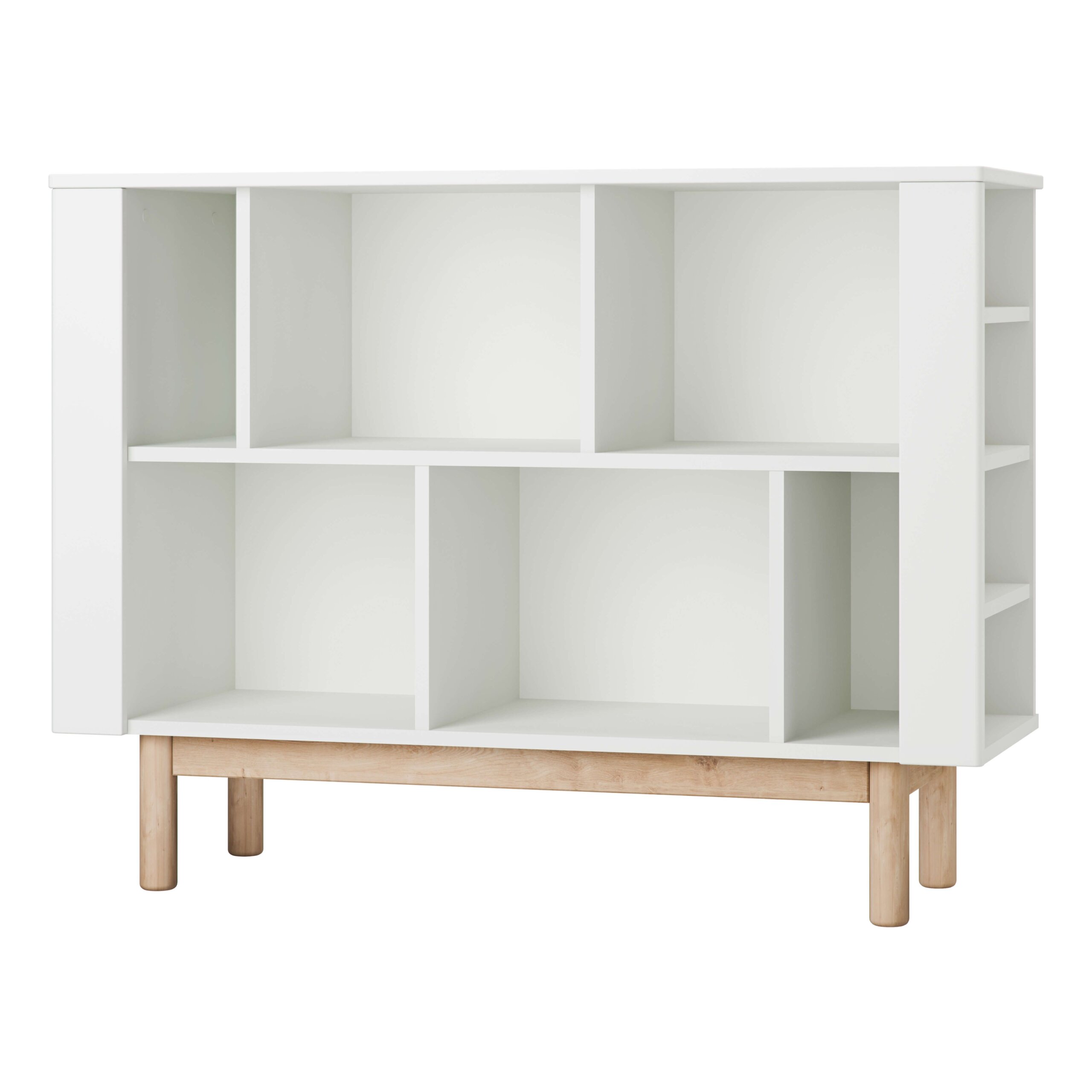 white-Miloo_bookcase_low_white_2-scaled Miloo Βιβλιοθήκη Xαμηλή Λευκή - Image 1