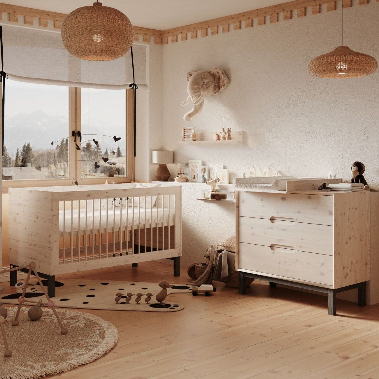 Country kounia krevati syrtariera Country Βρεφική Κούνια - Κρεβάτι 140x70εκ. - Image 7