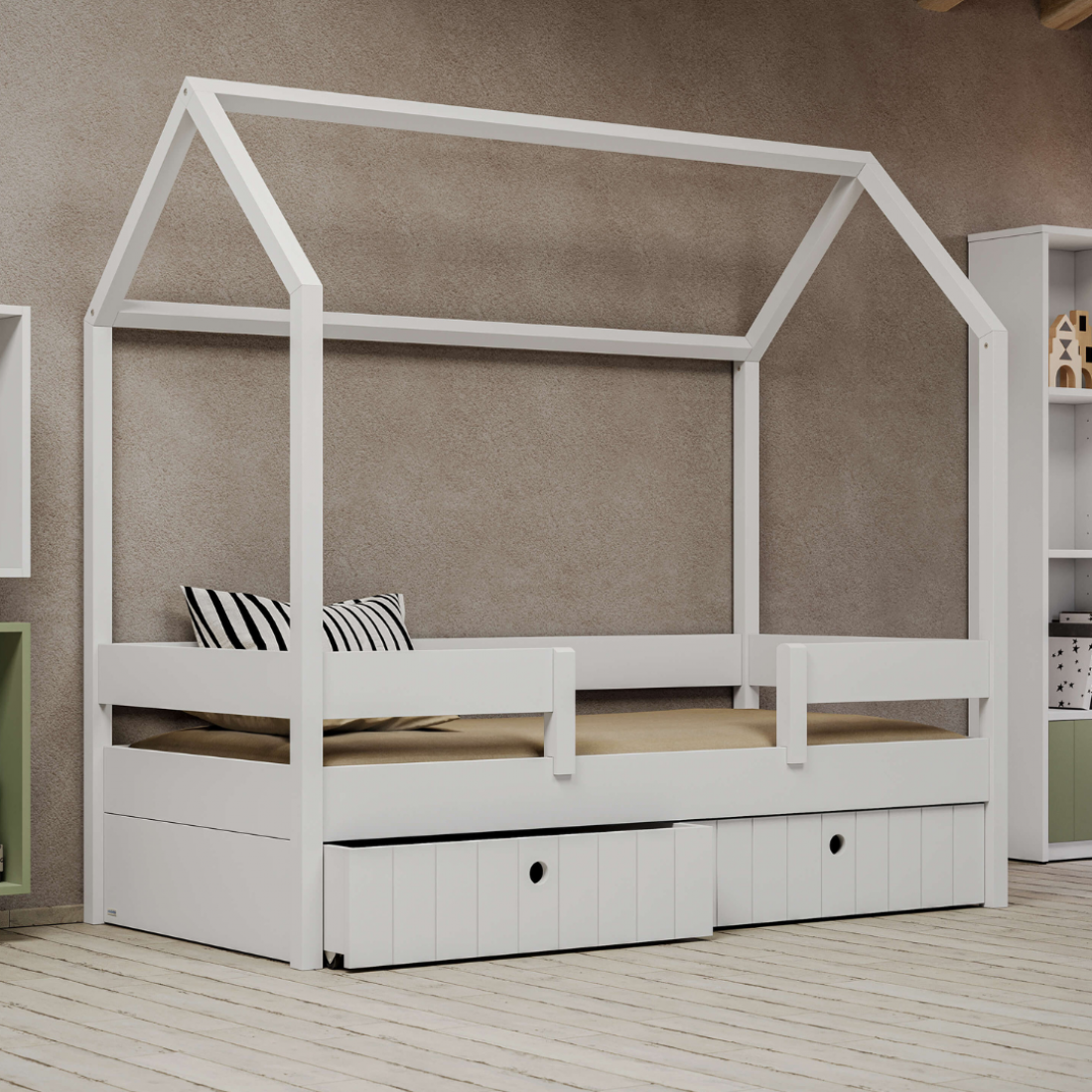 CK00029-1100x1100 Kiddy Κρεβάτι σπιτάκι από μασίφ οξιά με αφαιρούμενη σκεπή - Image 1