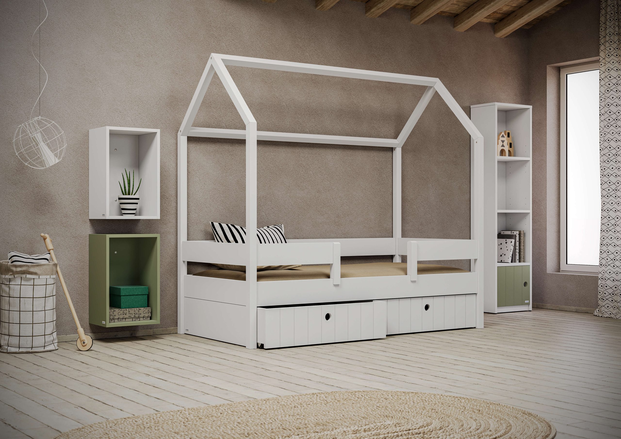 Kiddy new-9920x7016 Kiddy Κρεβάτι σπιτάκι από μασίφ οξιά με αφαιρούμενη σκεπή - Image 4