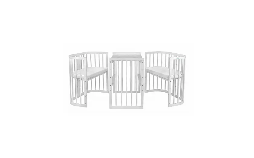 Kounia 7 se 1 trapezi kai karekles Κούνια 7 σε 1 White με δώρο τo στρώμα - Image 2