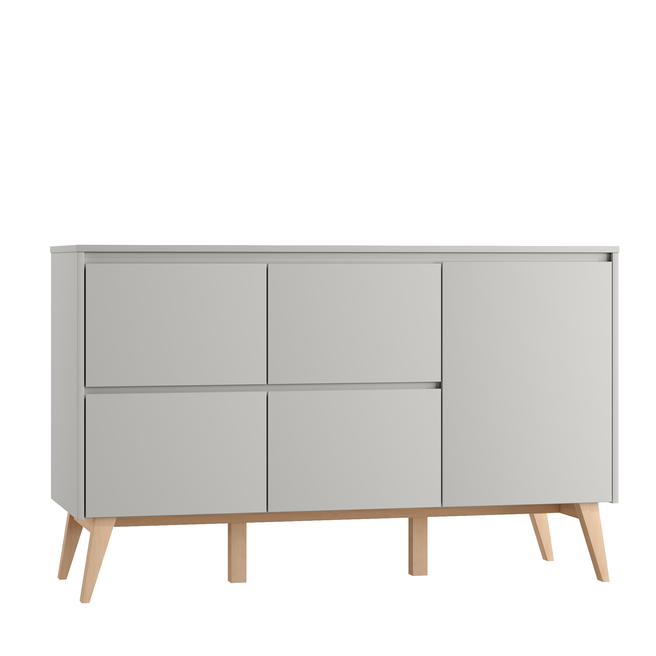 Swing_4-drawer1-door_chest_grey_1 Βρεφική συρταριέρα SWING XL - Image 2