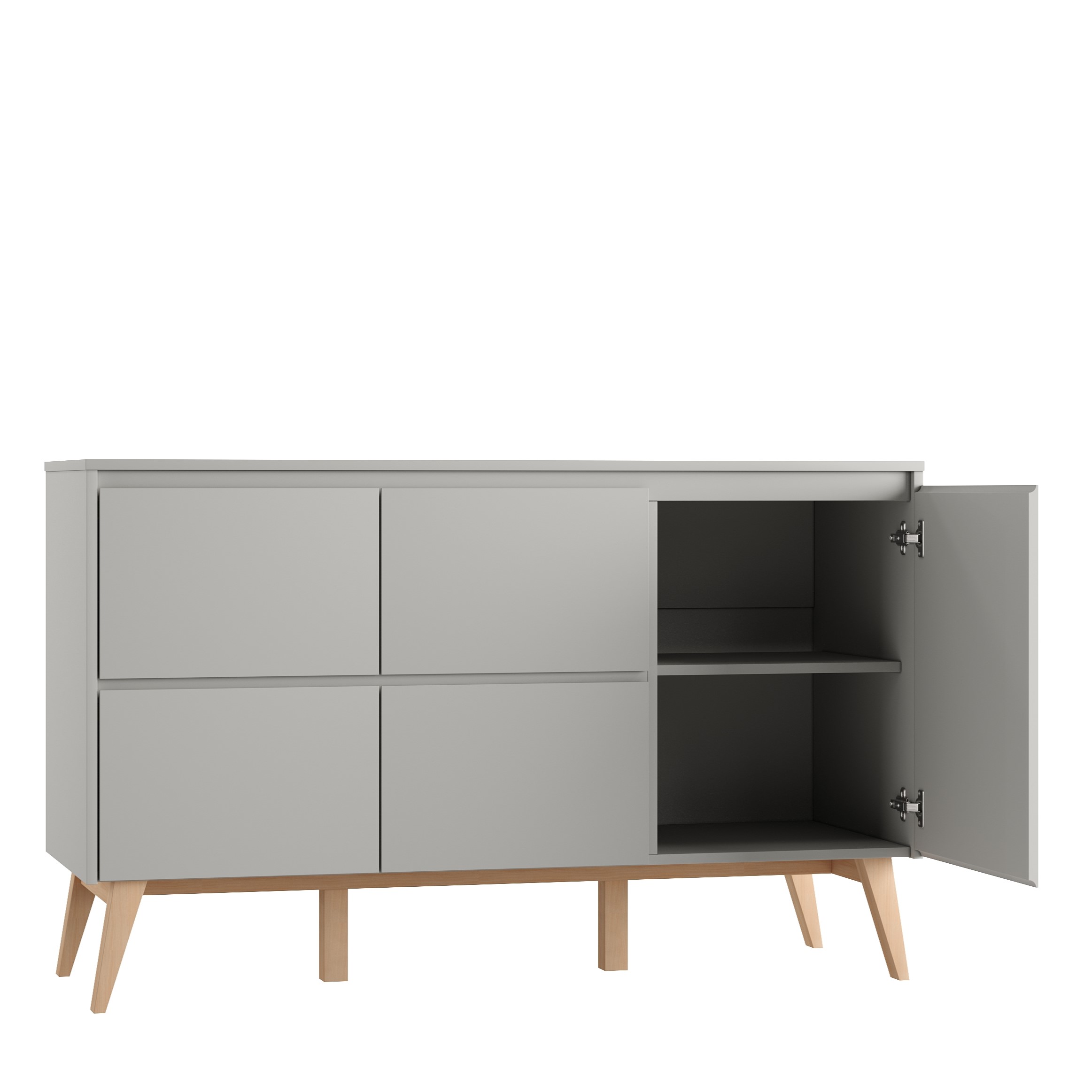 Swing_4-drawer1-door_chest_grey_3 Βρεφική συρταριέρα SWING XL - Image 3