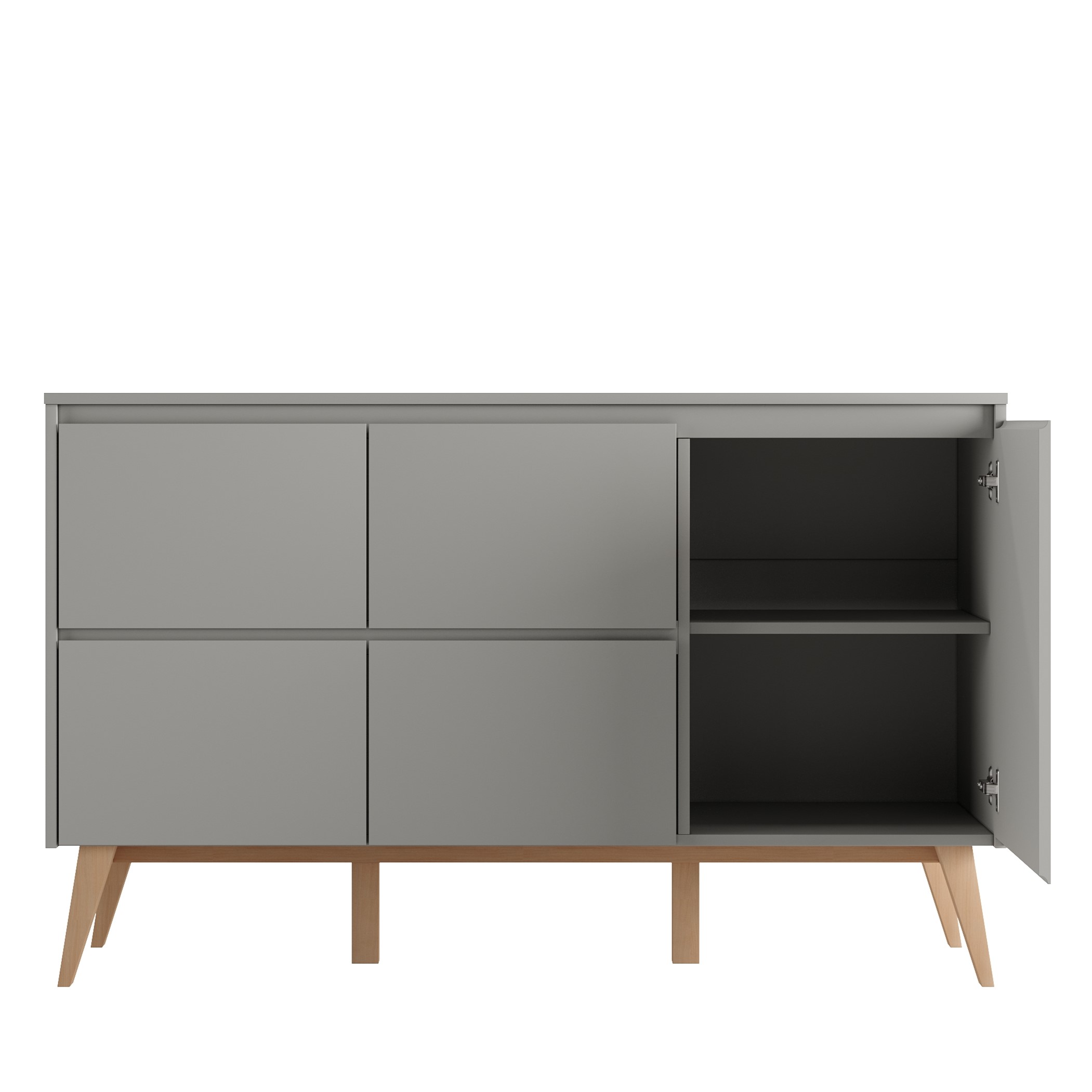 Swing_4-drawer1-door_chest_grey_4 Βρεφική συρταριέρα SWING XL - Image 4