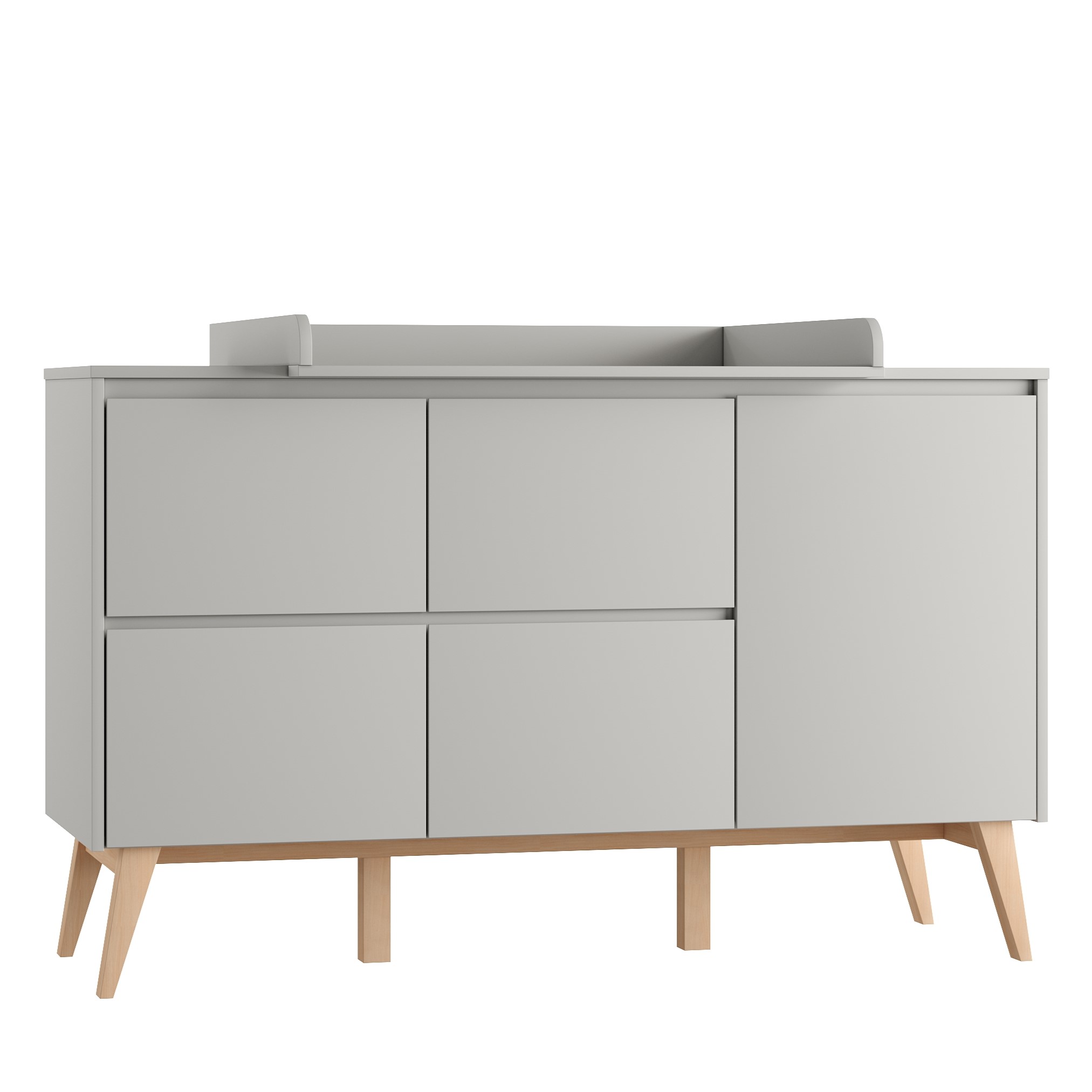 Swing_4-drawer1-door_chest_grey_5 Βρεφική συρταριέρα SWING XL - Image 5