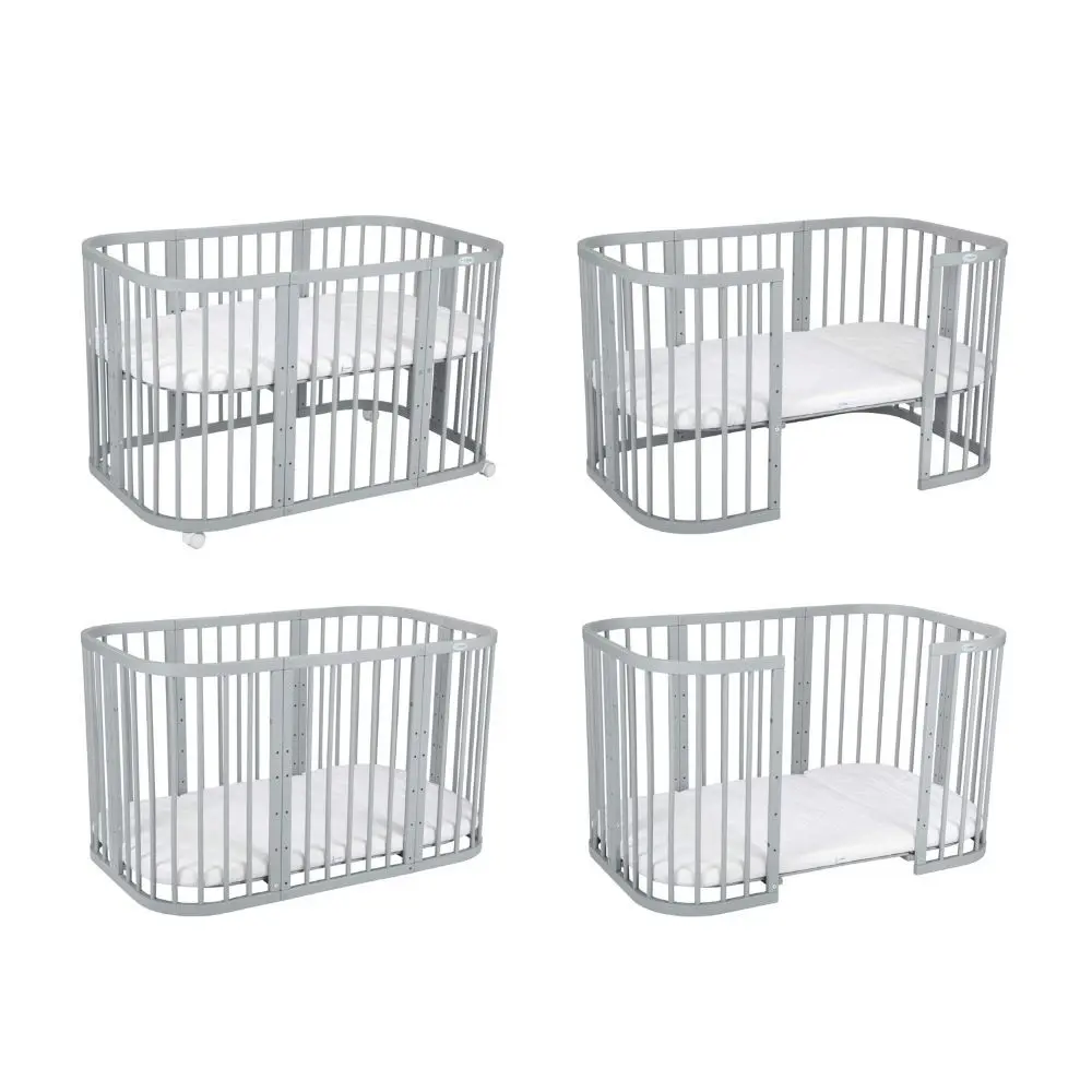 lozeczko-drewniane-7w1-szare-materac (1) Κούνια 7 σε 1 Grey με δώρο τo στρώμα - Image 3