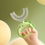 Παιδική οδοντόβουρτσα σε σχήμα U Dino Green - Image 4