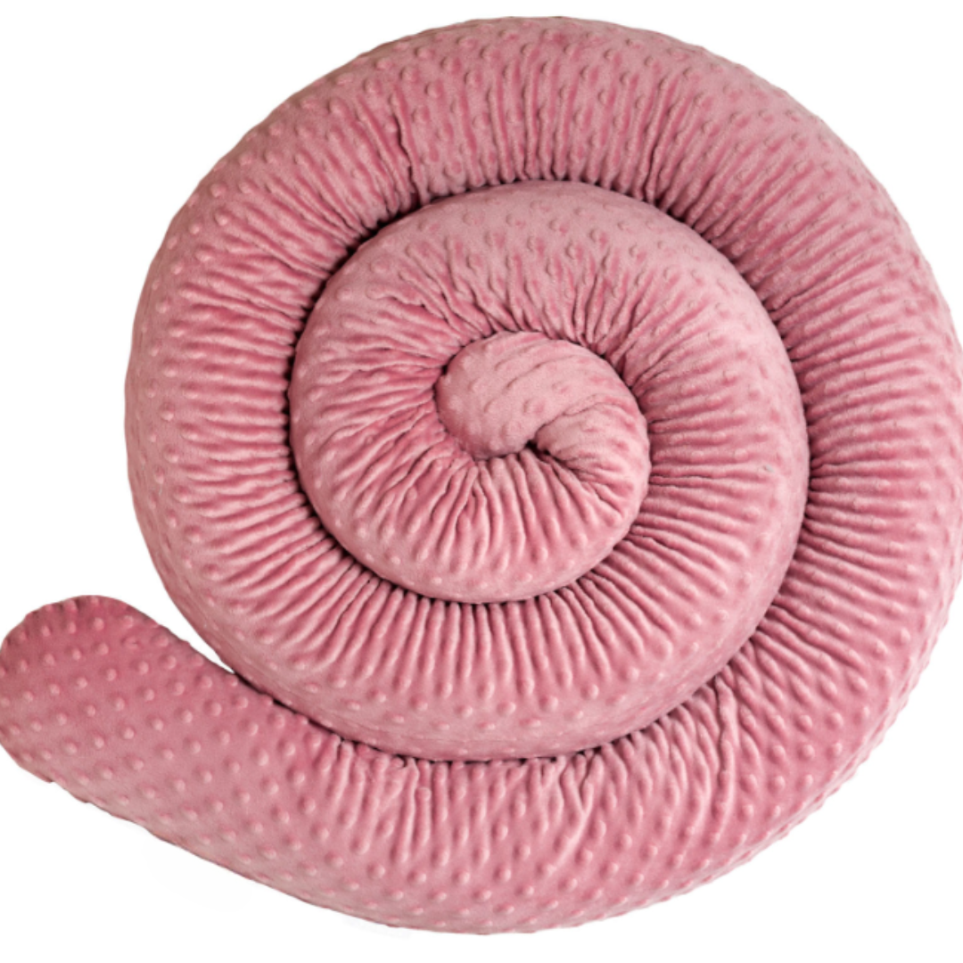 Untitled design - 2024-11-04T102950.475 Κυλινδρικό προστατευτικό κούνιας Minky Old Rose - Image 1