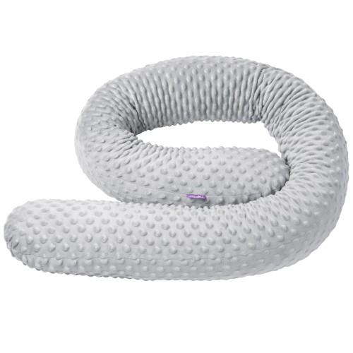 snake_cot_bumpers_180_light_grey_03 Κυλινδρικό προστατευτικό κούνιας Minky Grey - Image 3