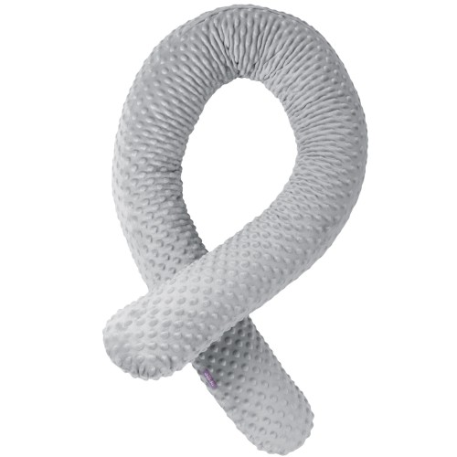 snake_cot_bumpers_180_light_grey_04 Κυλινδρικό προστατευτικό κούνιας Minky Grey - Image 4
