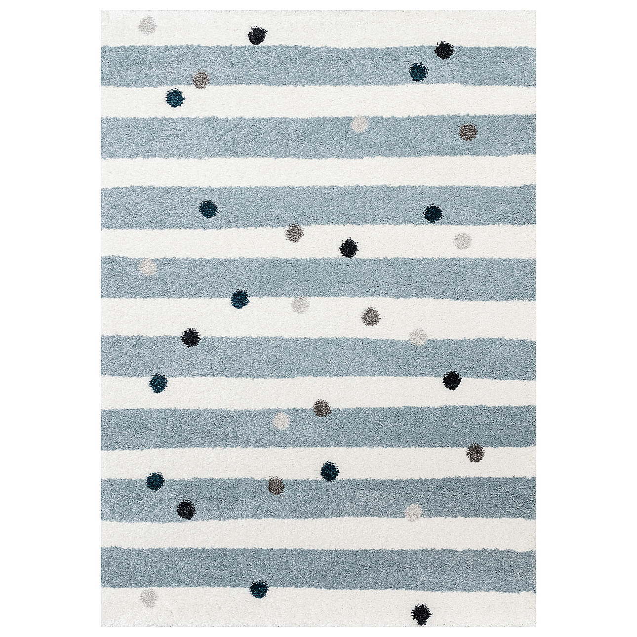 sq1290 (15) Παιδικό Χαλί Stripes and Dots Blue160x230εκ. - Image 1