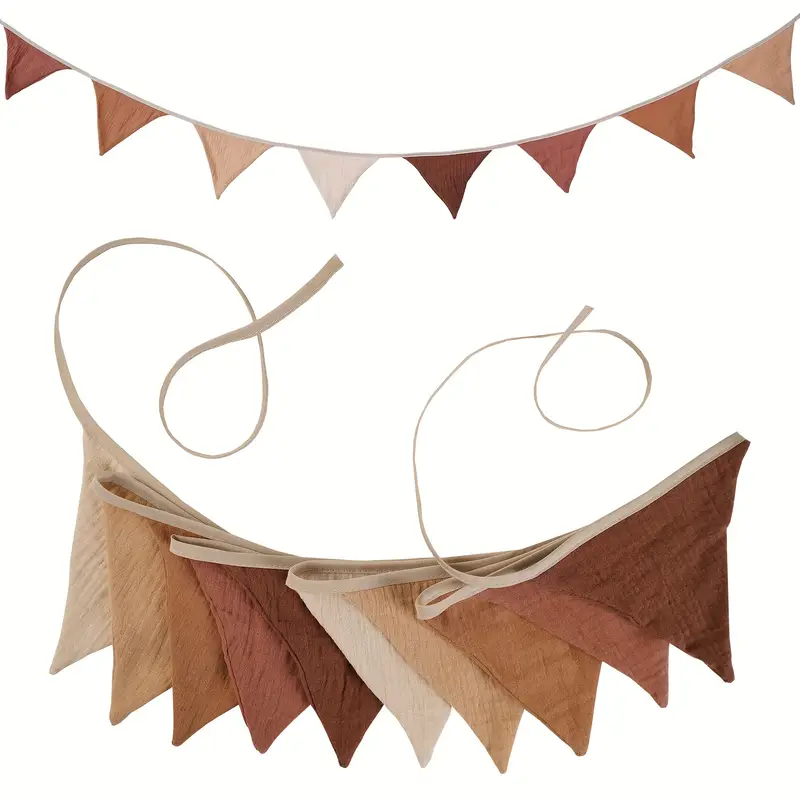 063e19aa-4461-4bc8-bff8-4e55518daec1 Γιρλάντα με σημαιάκια Καφέ - Image 1