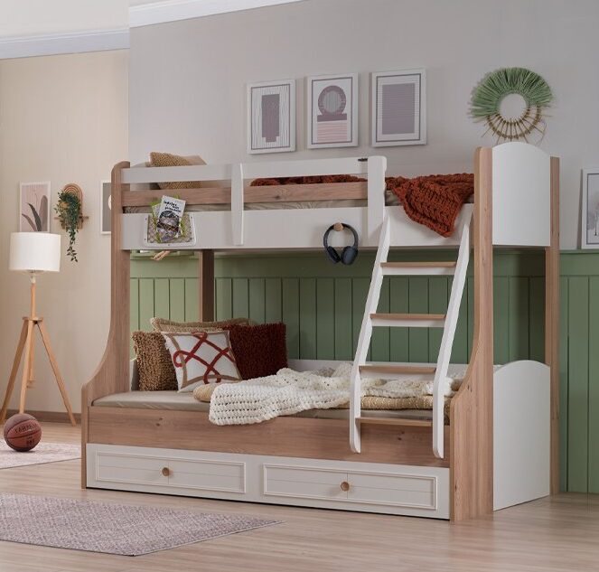 ALEGRA-RANZA-10 ALEGRA - Ημίδιπλη Κουκέτα με συρόμενο έξτρα κρεβάτι - Image 1