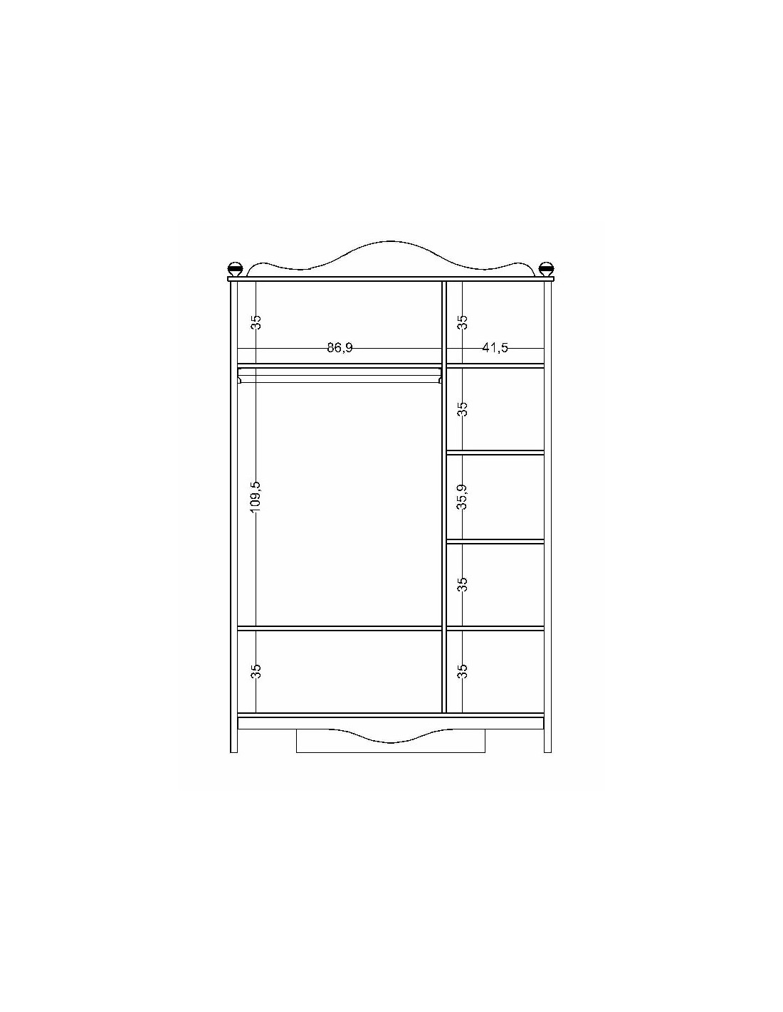 Ntoulapa Alya esoterikes diastaseis Τρίφυλλη ντουλάπα Alya - Image 10