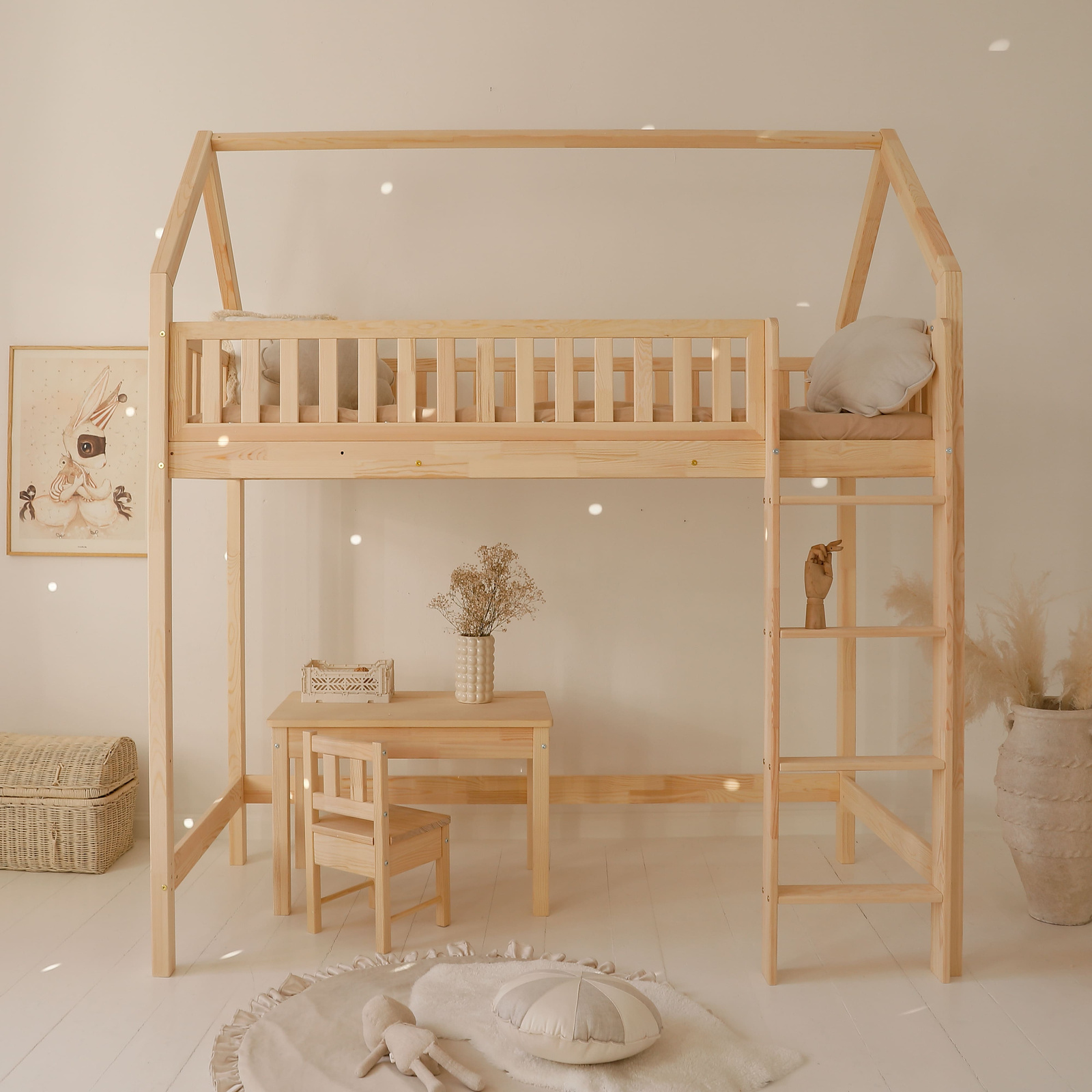 eng_pl_Bianco-Loft-919_5 (1) Υπερυψωμένη κουκέτα Bianco Loft Μασίφ Ξύλο - Image 1