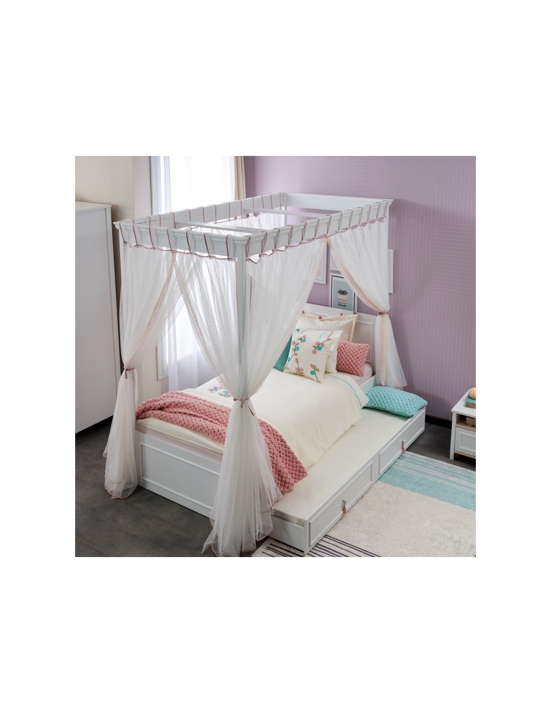 krevati alya me ourano kai syromeno krevati Κρεβάτι Alya με ουρανό - Image 2