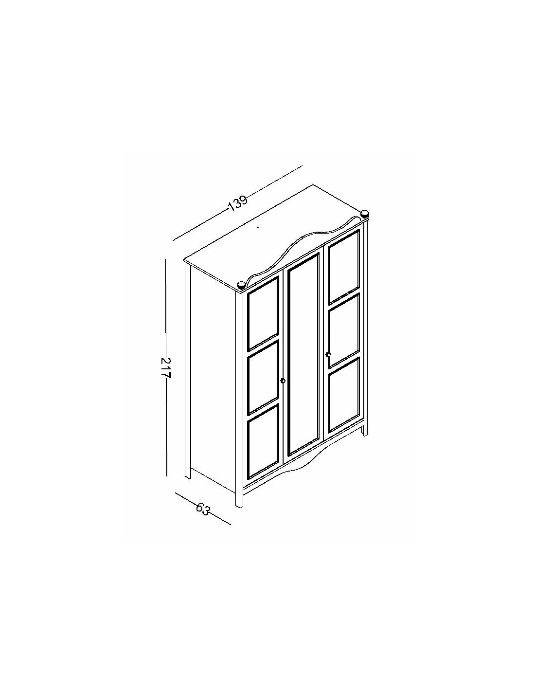 ntoulapa alya diastaseis Τρίφυλλη ντουλάπα Alya - Image 9