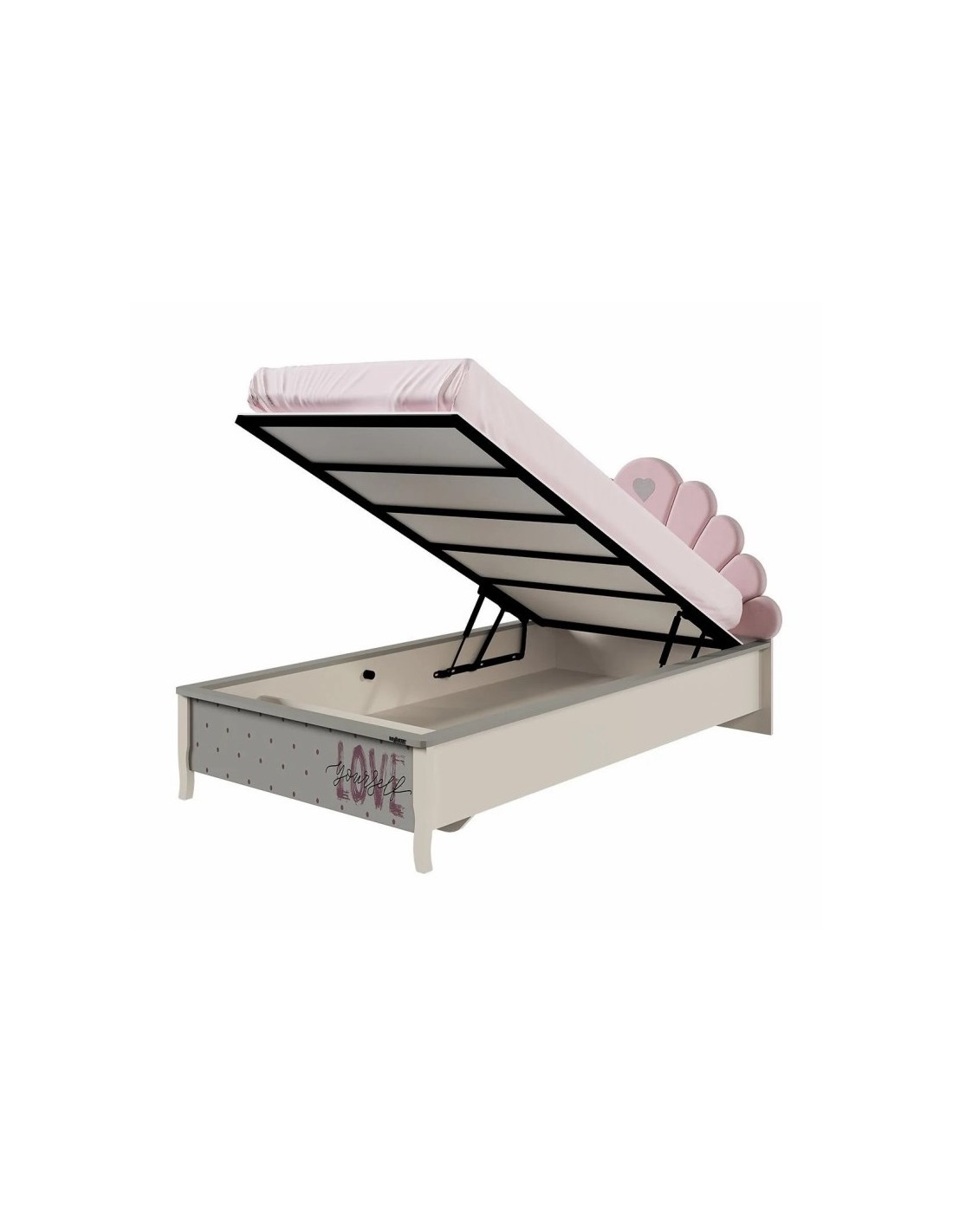 κρεβάτι-μπαούλο-μονό-με-ύφασμα-juliet-ροζ-για-στρώμα-100-χ-200 Κρεβάτι Juliet με Αποθηκευτικό χώρο - Image 1