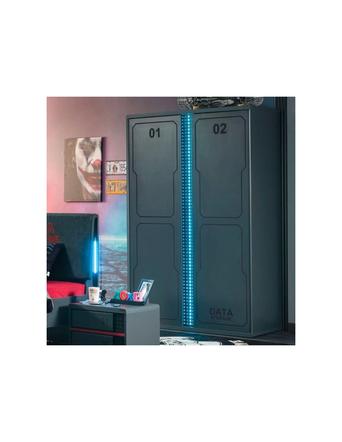 παιδική-ντουλάπα-με-2-φύλλα-και-φωτισμό-arcade (1) Δίφυλλη ντουλάπα Arcade με LED φωτισμό - Image 5