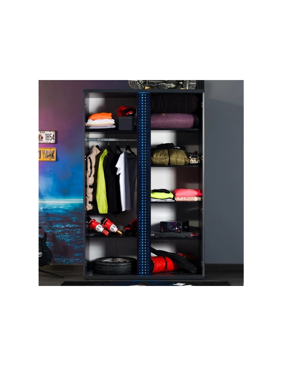 παιδική-ντουλάπα-με-2-φύλλα-και-φωτισμό-arcade (2) Δίφυλλη ντουλάπα Arcade με LED φωτισμό - Image 4