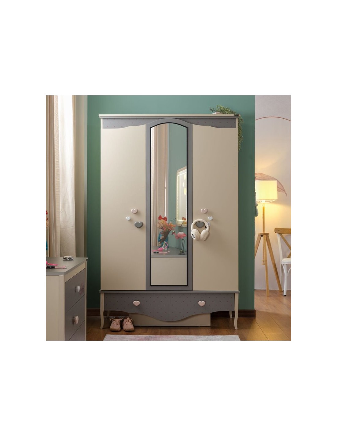παιδική-ντουλάπα-με-3-φύλλα-juliet- (1) Τρίφυλλη ντουλάπα Juliet - Image 10
