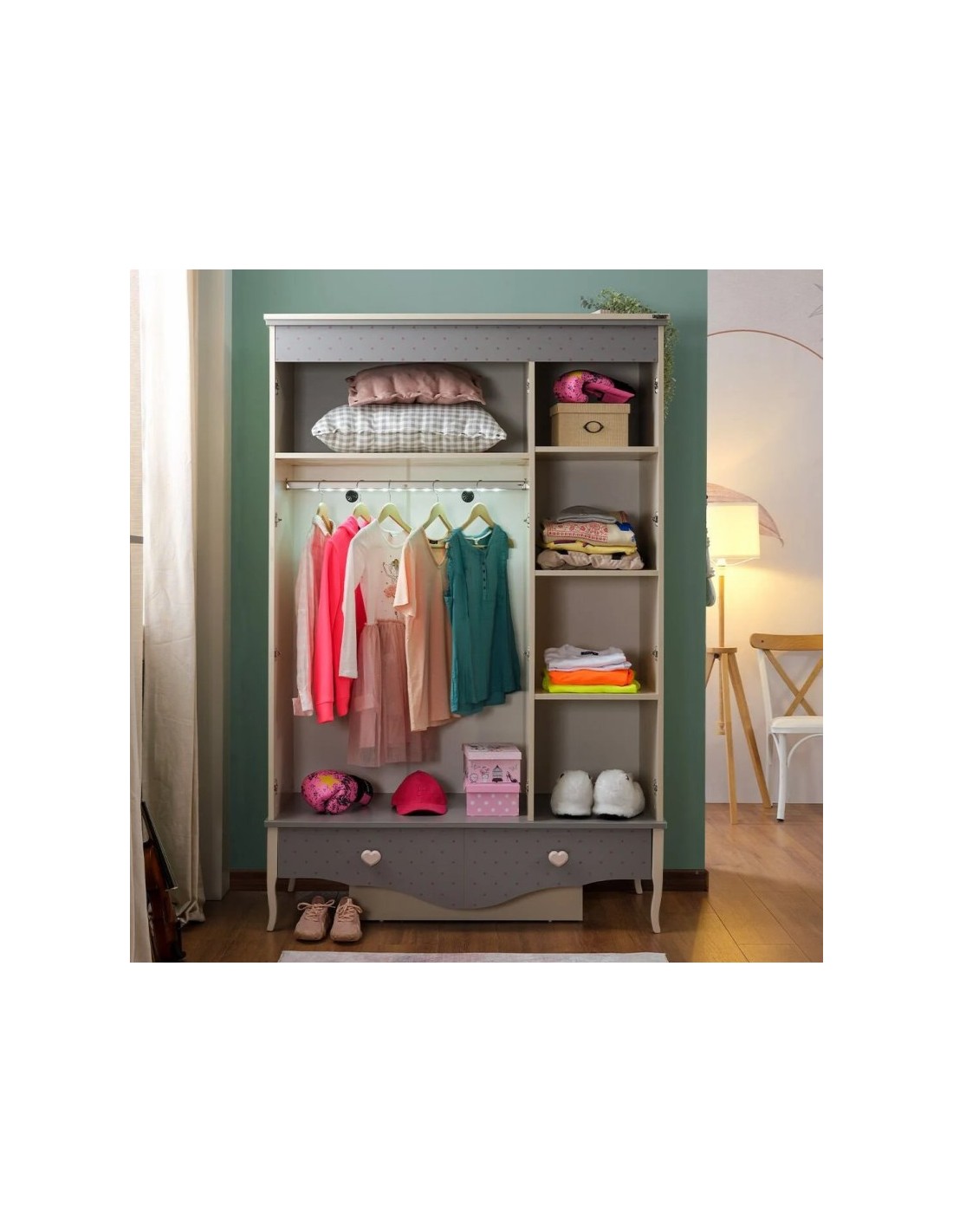 παιδική-ντουλάπα-με-3-φύλλα-juliet- (2) Τρίφυλλη ντουλάπα Juliet - Image 9