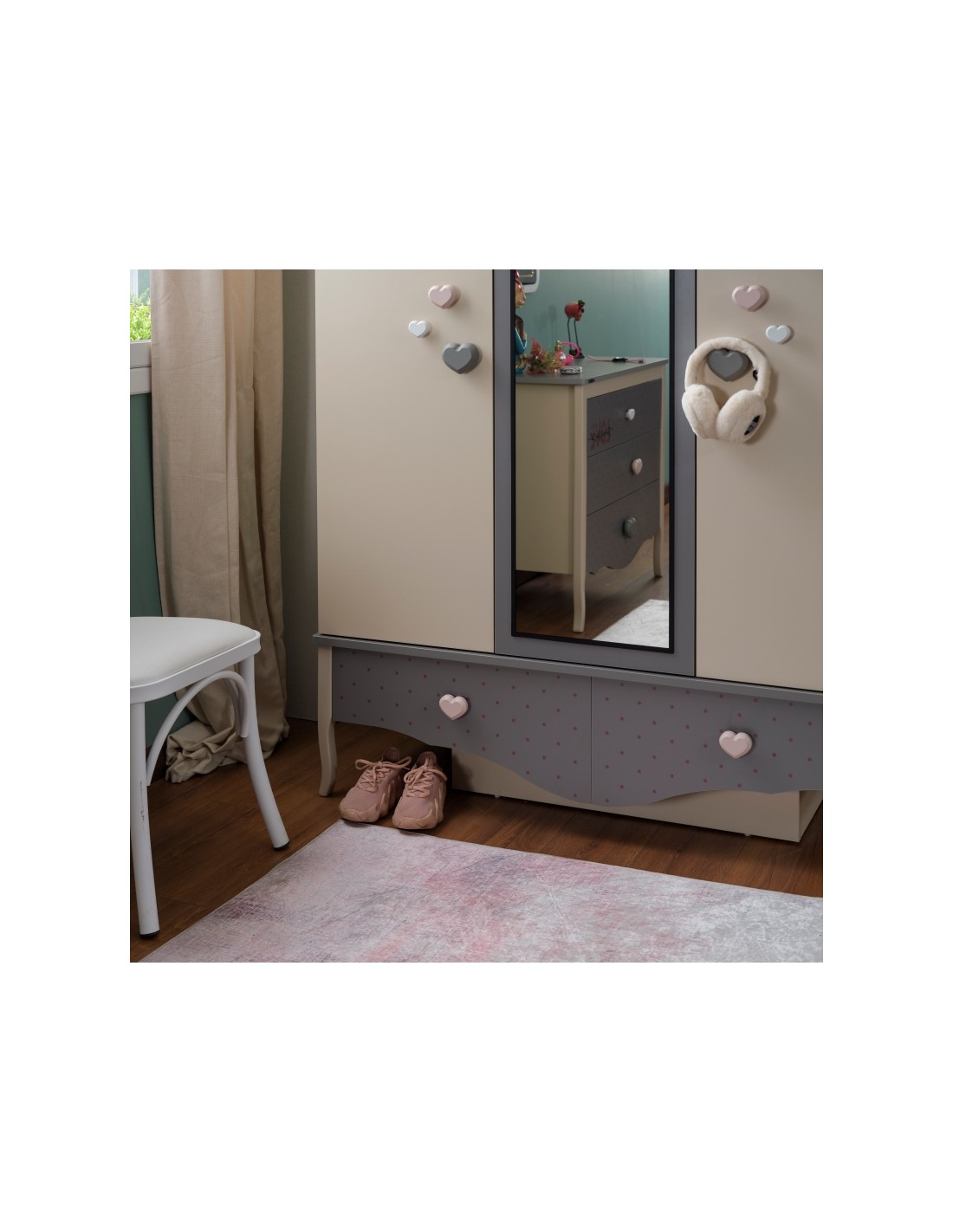 παιδική-ντουλάπα-με-3-φύλλα-juliet- (5) Τρίφυλλη ντουλάπα Juliet - Image 6