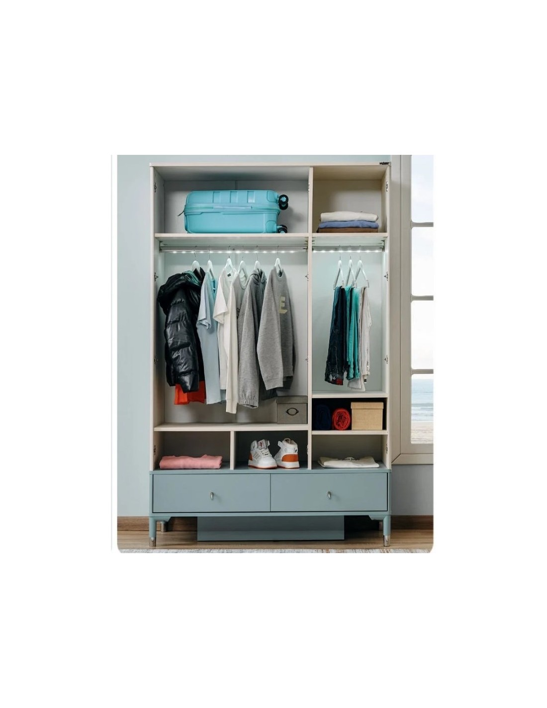 παιδική-ντουλάπα-με-3-φύλλα-marin (3) Τρίφυλλη ντουλάπα Marine Blue - Image 5
