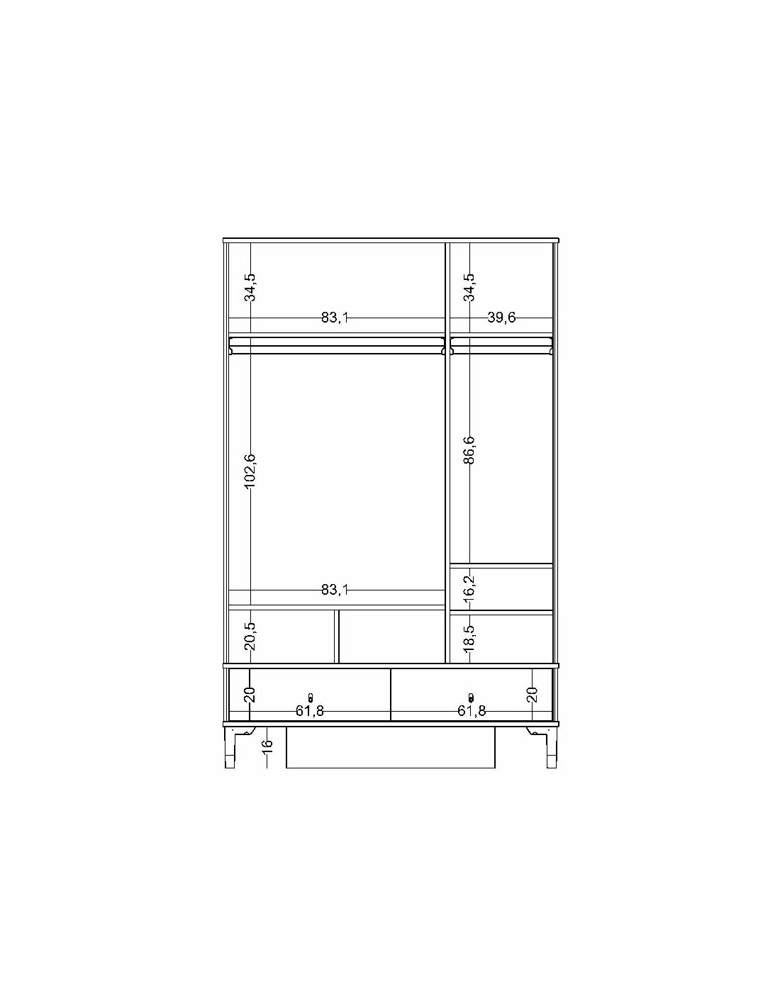 παιδική-ντουλάπα-με-3-φύλλα-marin (6) Τρίφυλλη ντουλάπα Marine Blue - Image 2