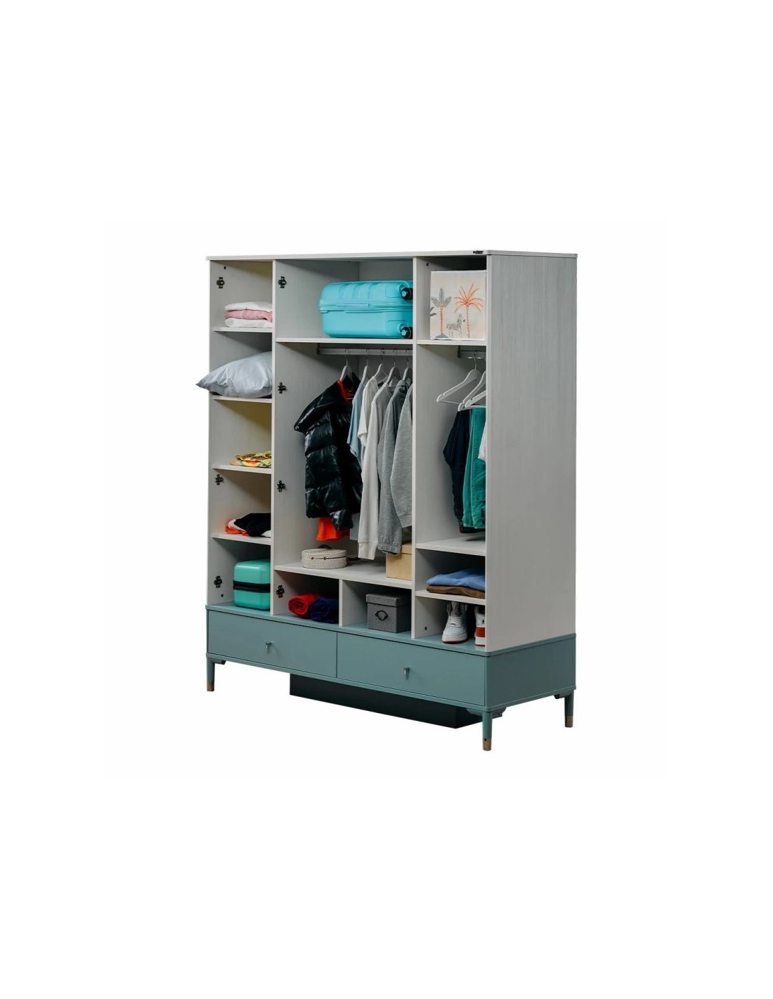 παιδική-ντουλάπα-με-4-φύλλα-marin (1) Τετράφυλλη ντουλάπα Marine Blue - Image 7