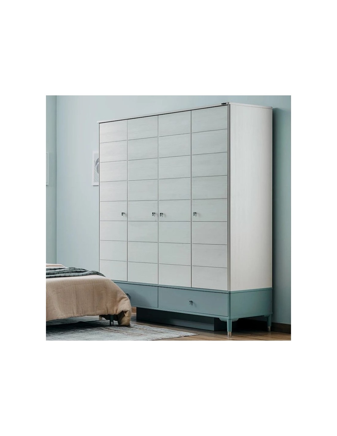 παιδική-ντουλάπα-με-4-φύλλα-marin (4) Τετράφυλλη ντουλάπα Marine Blue - Image 4