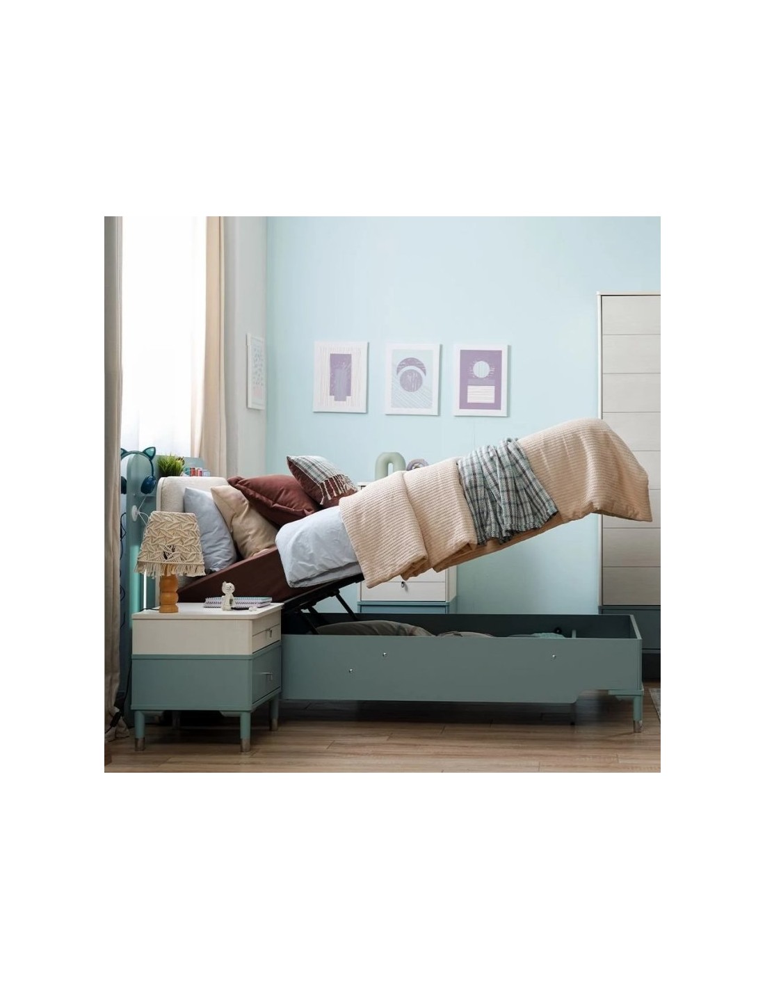 παιδικό-κρεβάτι-μπαούλο-μόνο-marin-lux-με-για-στρώμα-100-x-200 (4) Κρεβάτι Marine Blue Lux με Αποθηκευτικό χώρο - Image 5