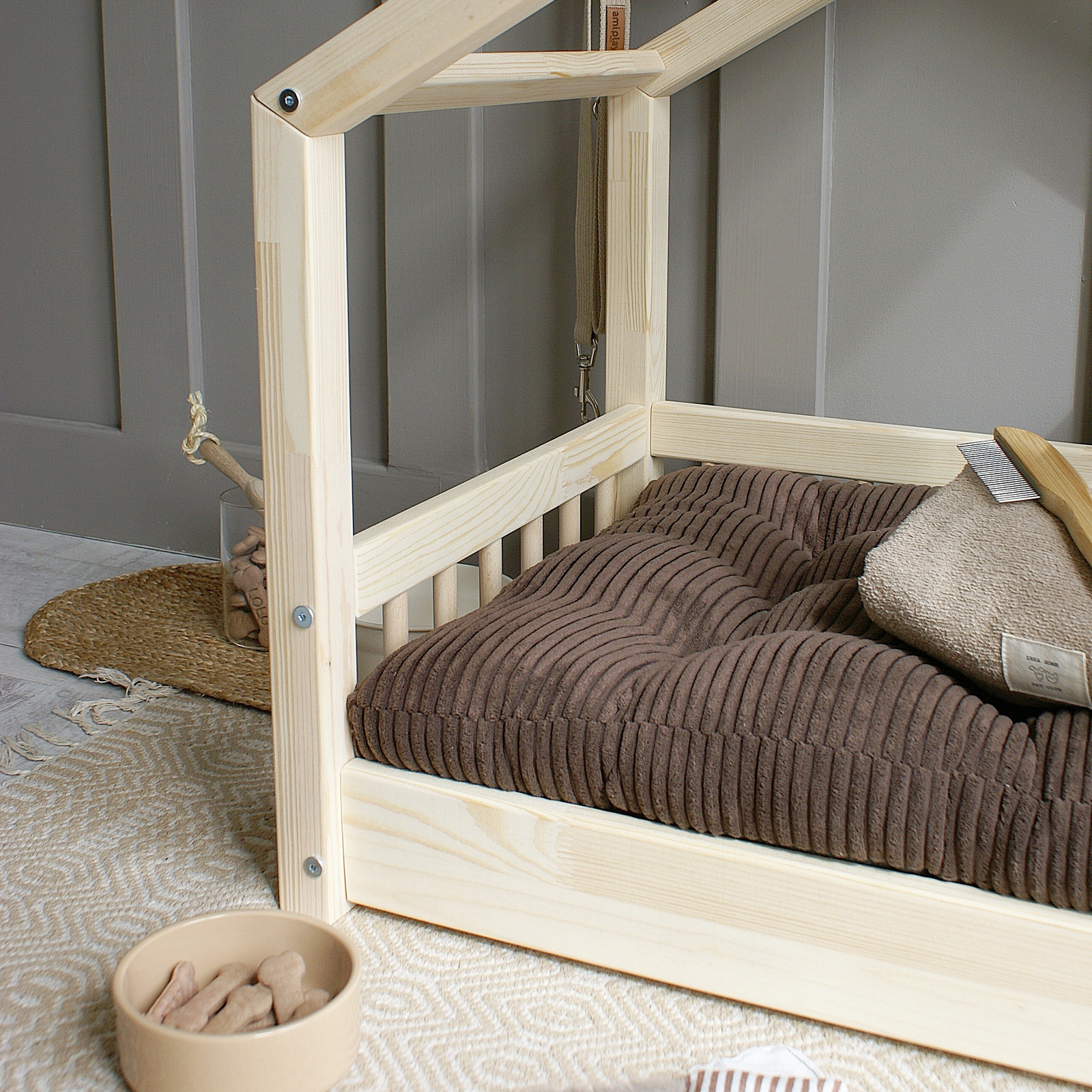 SONY DSC Cozy House Bed Φυσικό Ξύλο Μεγέθη S-Μ-L - Image 5