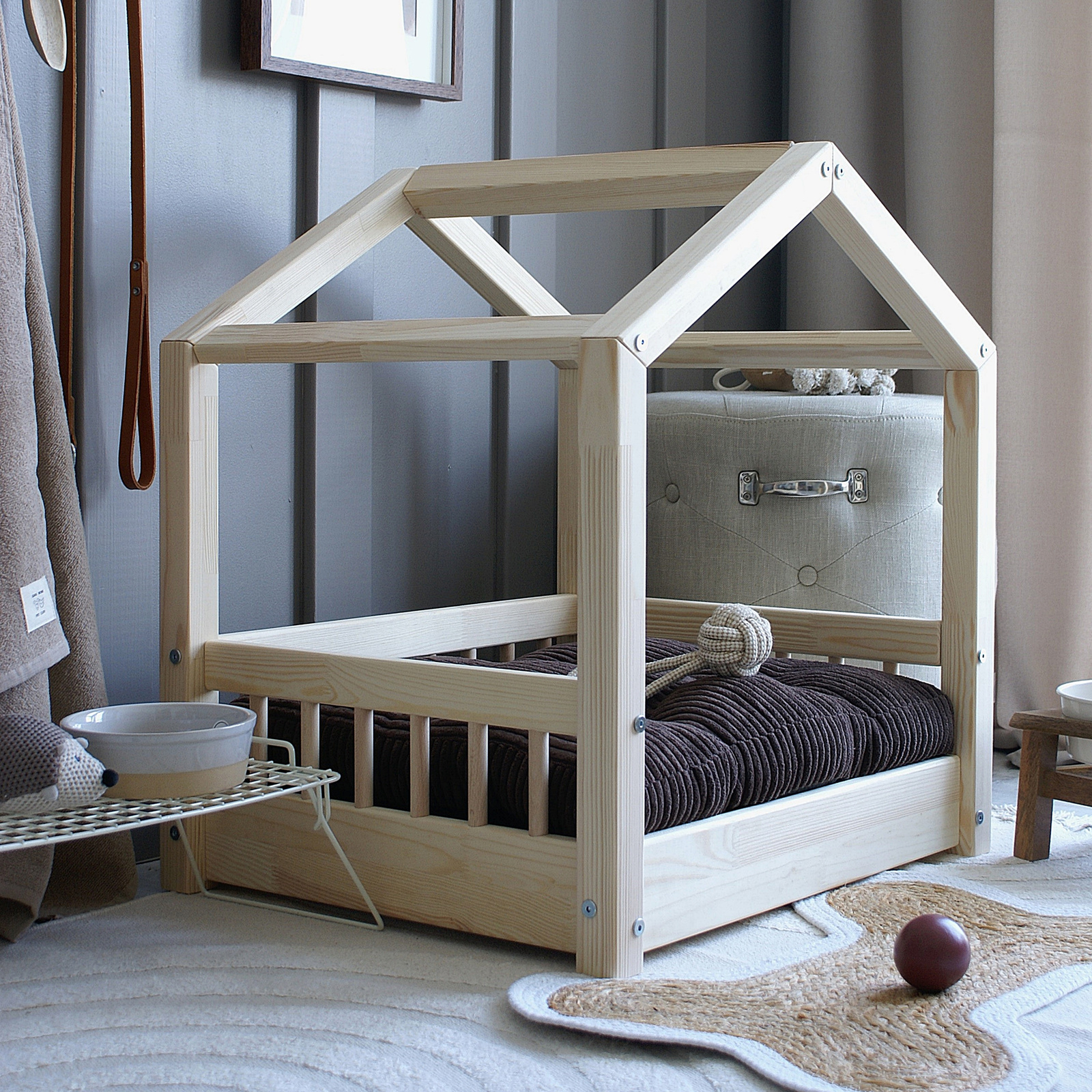 SONY DSC Cozy House Bed Φυσικό Ξύλο Μεγέθη S-Μ-L - Image 9