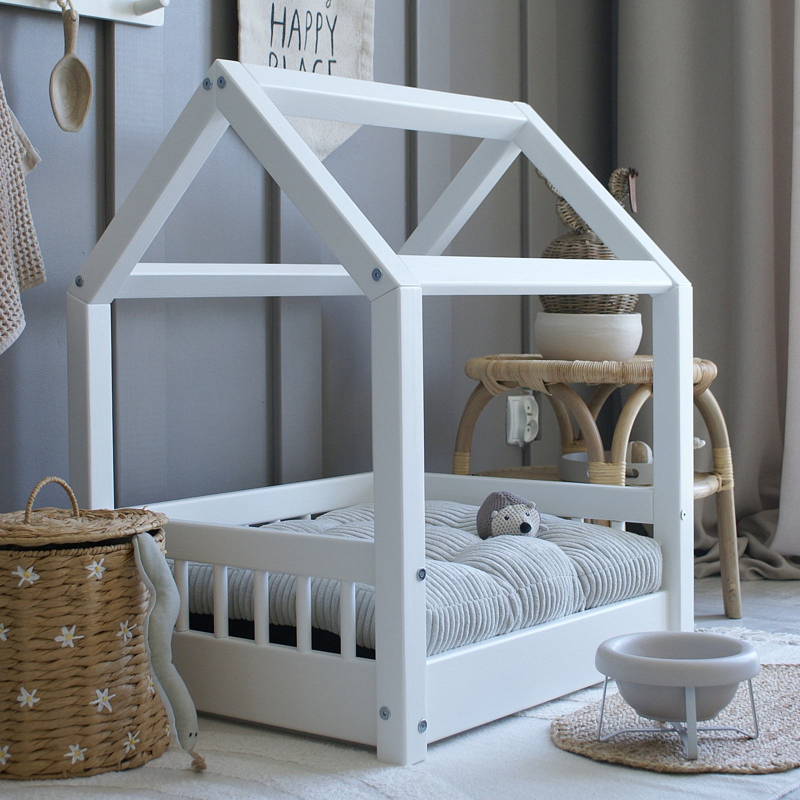 SONY DSC Furry House Bed Λευκό Μεγέθη S-Μ-L - Image 1