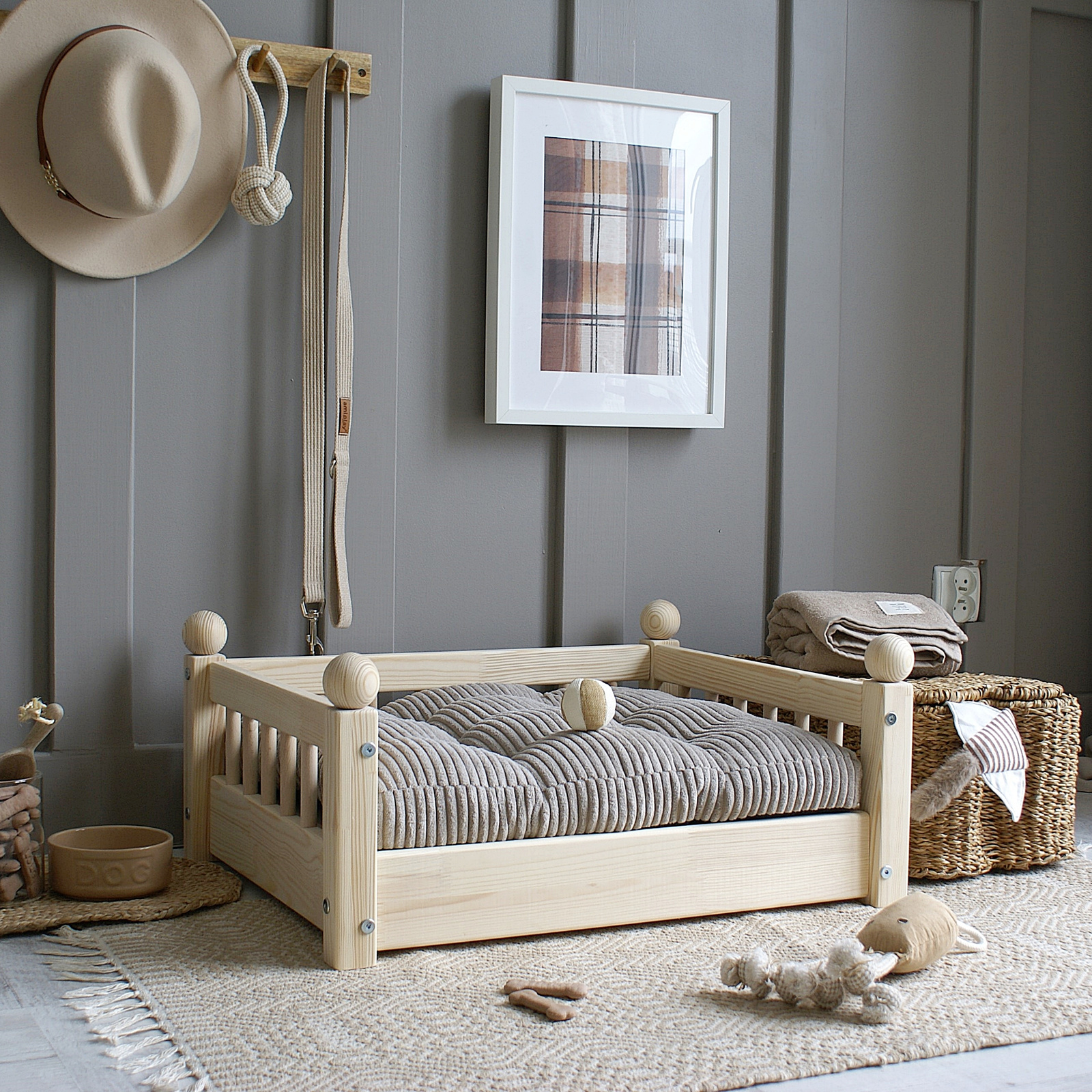 SONY DSC Taco Bed Φυσικό Ξύλο Μεγέθη S-Μ-L - Image 8