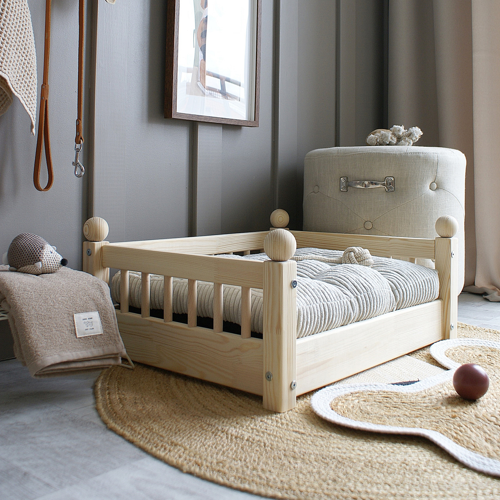 SONY DSC Taco Bed Φυσικό Ξύλο Μεγέθη S-Μ-L - Image 6