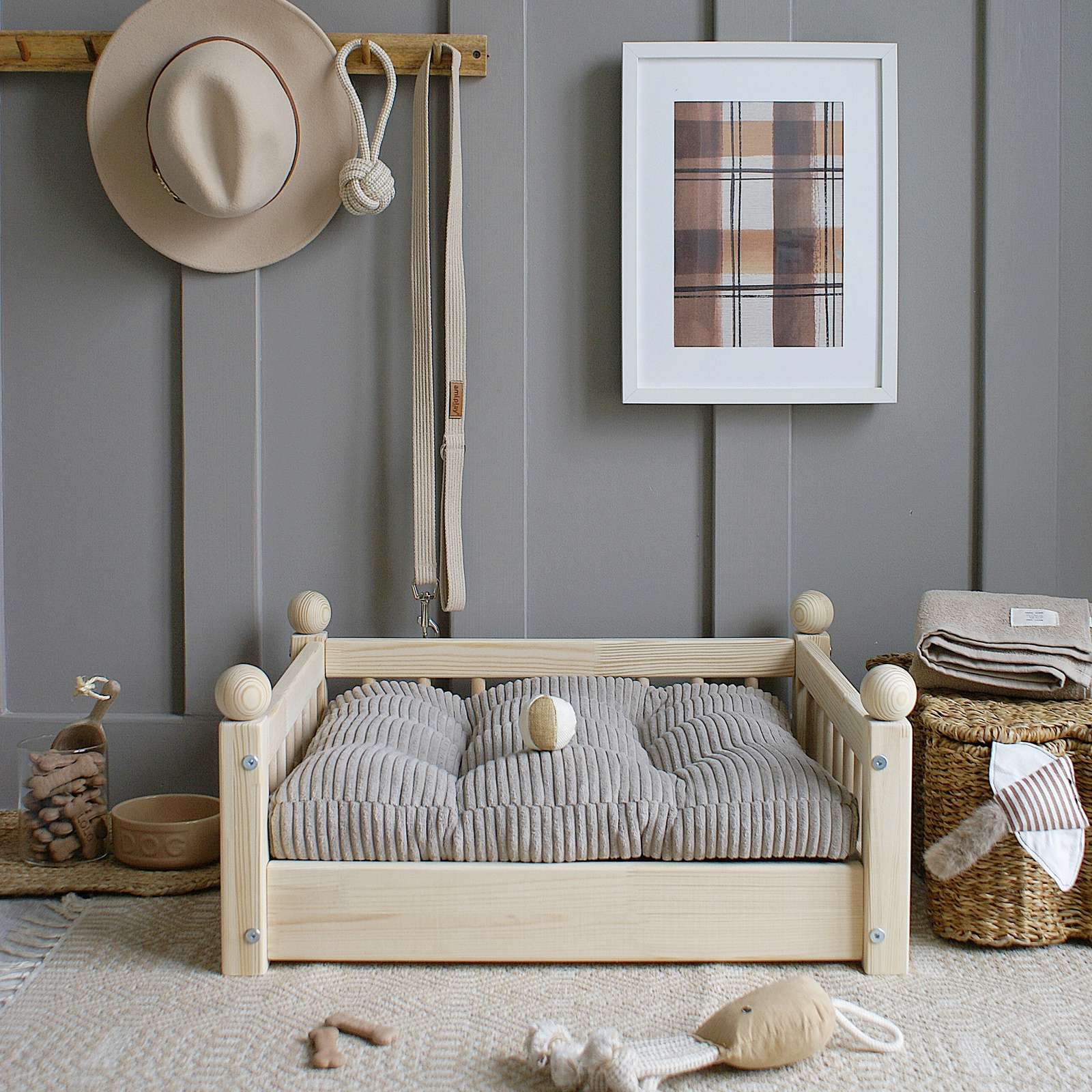 SONY DSC Taco Bed Φυσικό Ξύλο Μεγέθη S-Μ-L - Image 4