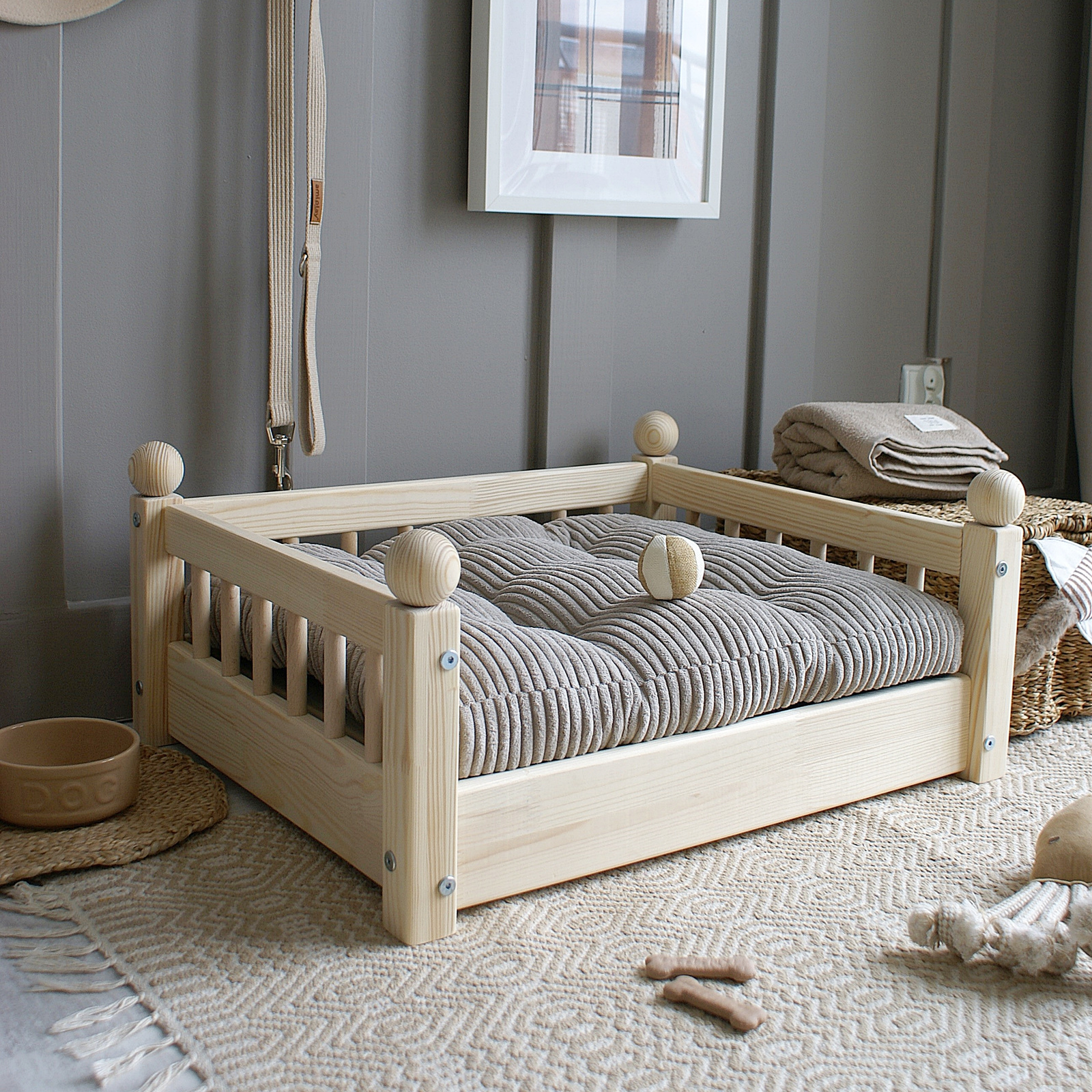 SONY DSC Taco Bed Φυσικό Ξύλο Μεγέθη S-Μ-L - Image 1