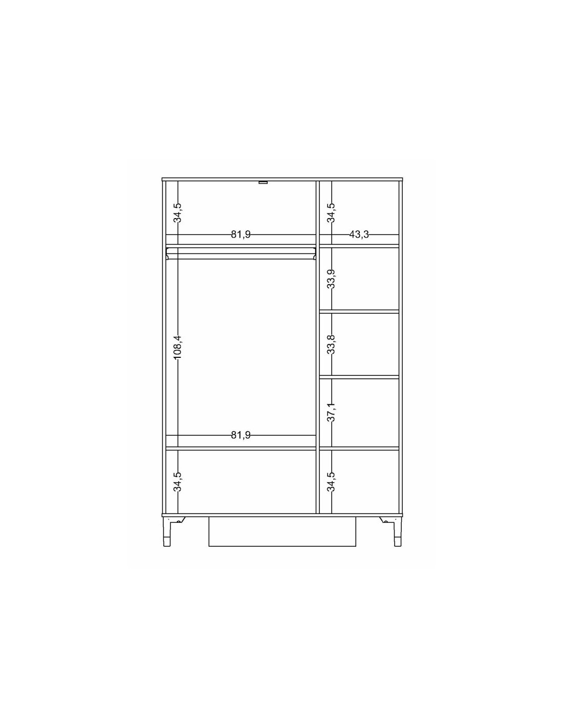 παιδική-ντουλάπα-με-3-φύλλα-lion (2) Δίφυλλη ντουλάπα Lion - Image 2