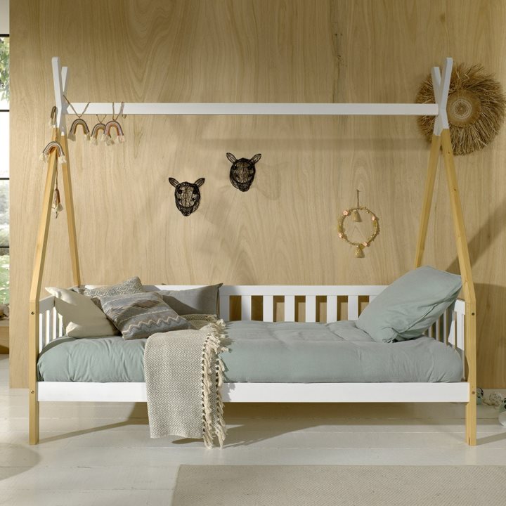 Natural-and-White-Tipi-Day-Bed-Frame Marco X μοντεσόρι παιδικό κρεβάτι μασίφ ΟΞΙΑ - Image 3