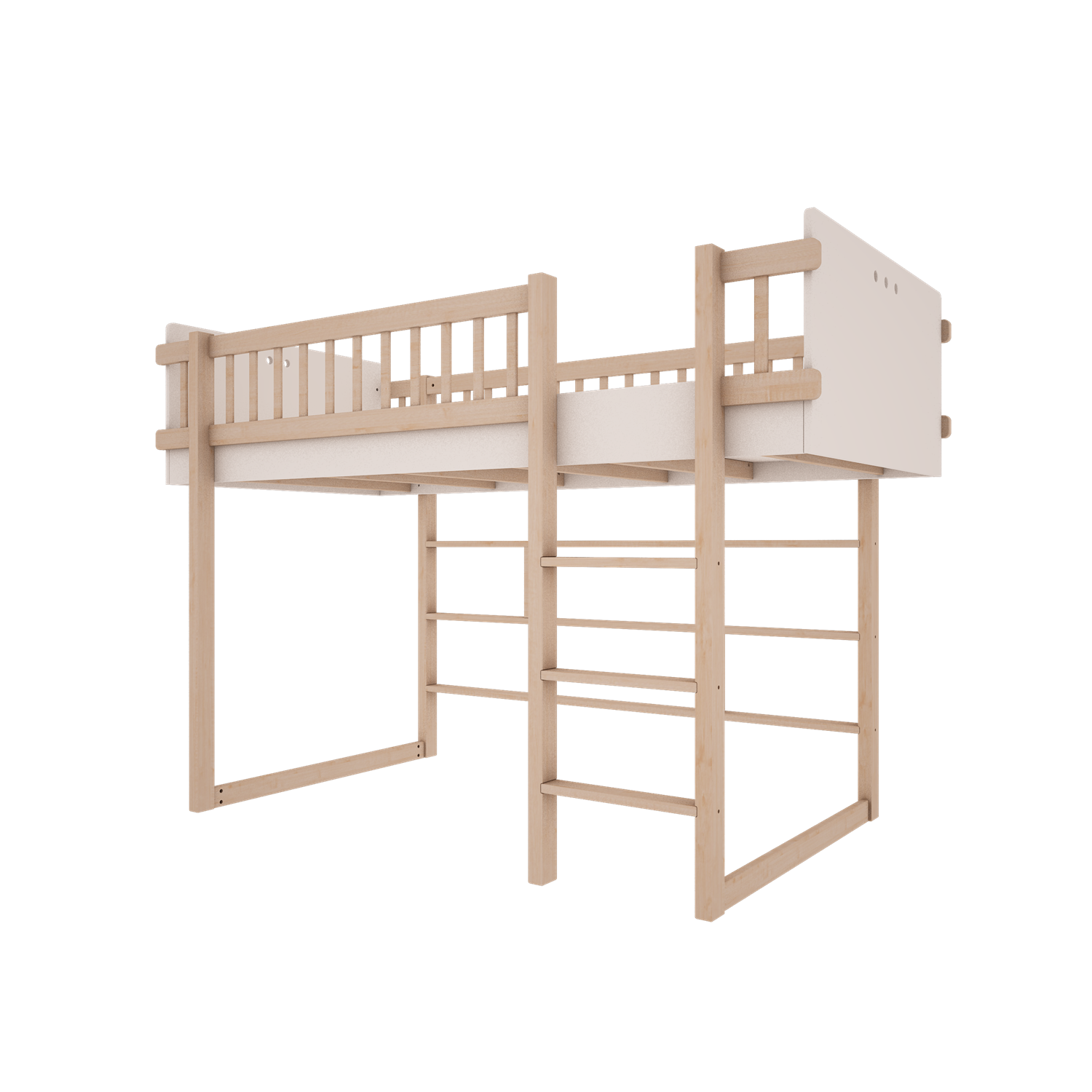 basic_low_loft_bed_white_1_I38TGAT Basic πάνω κρεβάτι κουκέτας 200x90εκ. - Image 8