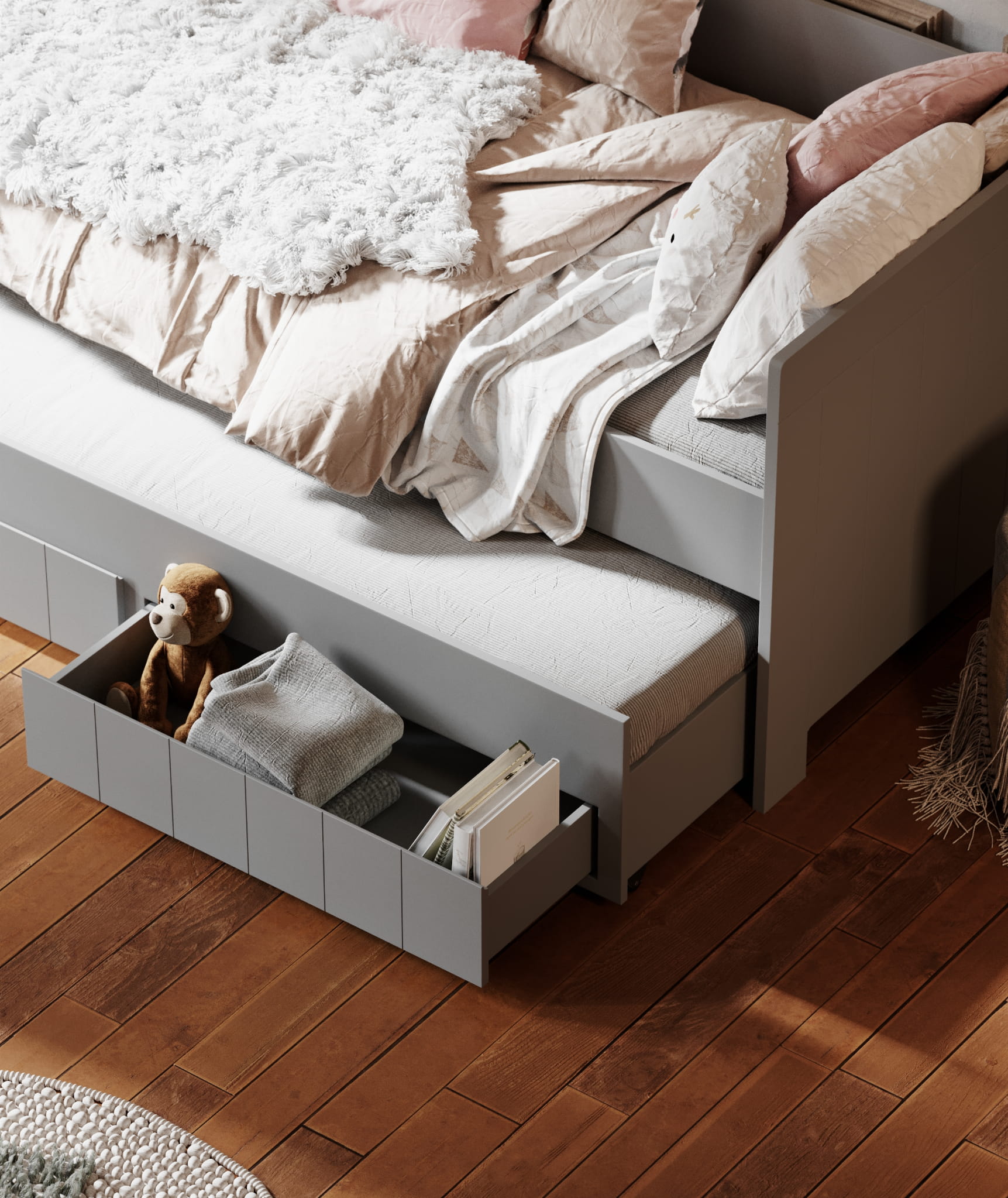 grey12 Calmo daybed κρεβάτι με συρόμενο και συρτάρια - Image 6