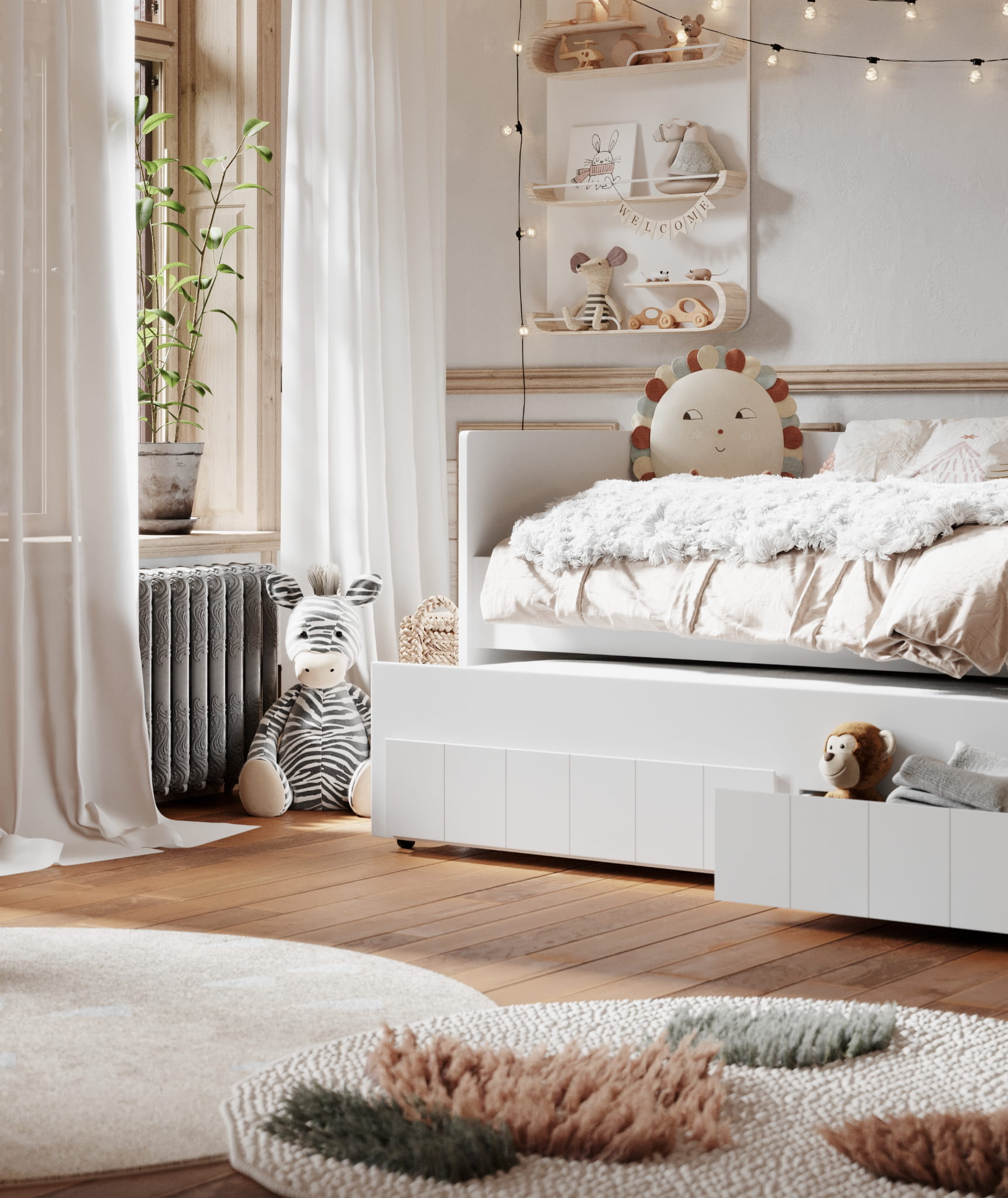 white15 Calmo daybed κρεβάτι με συρόμενο και συρτάρια - Image 4