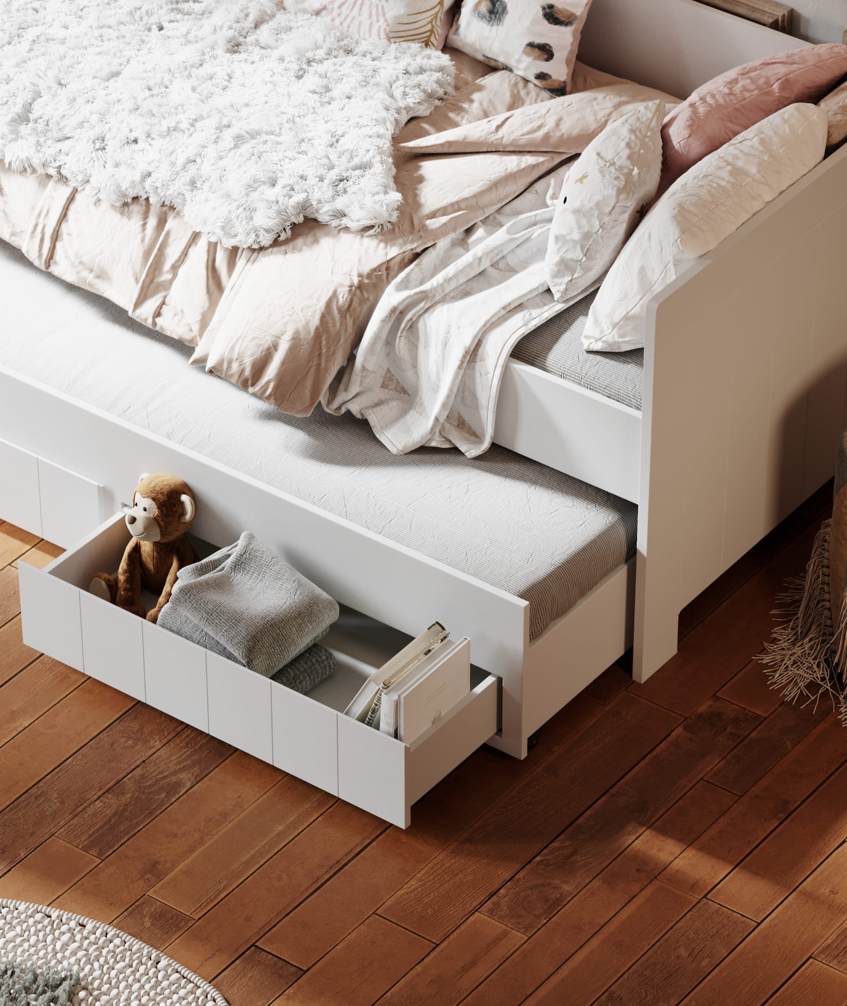 white16 Calmo daybed κρεβάτι με συρόμενο και συρτάρια - Image 9